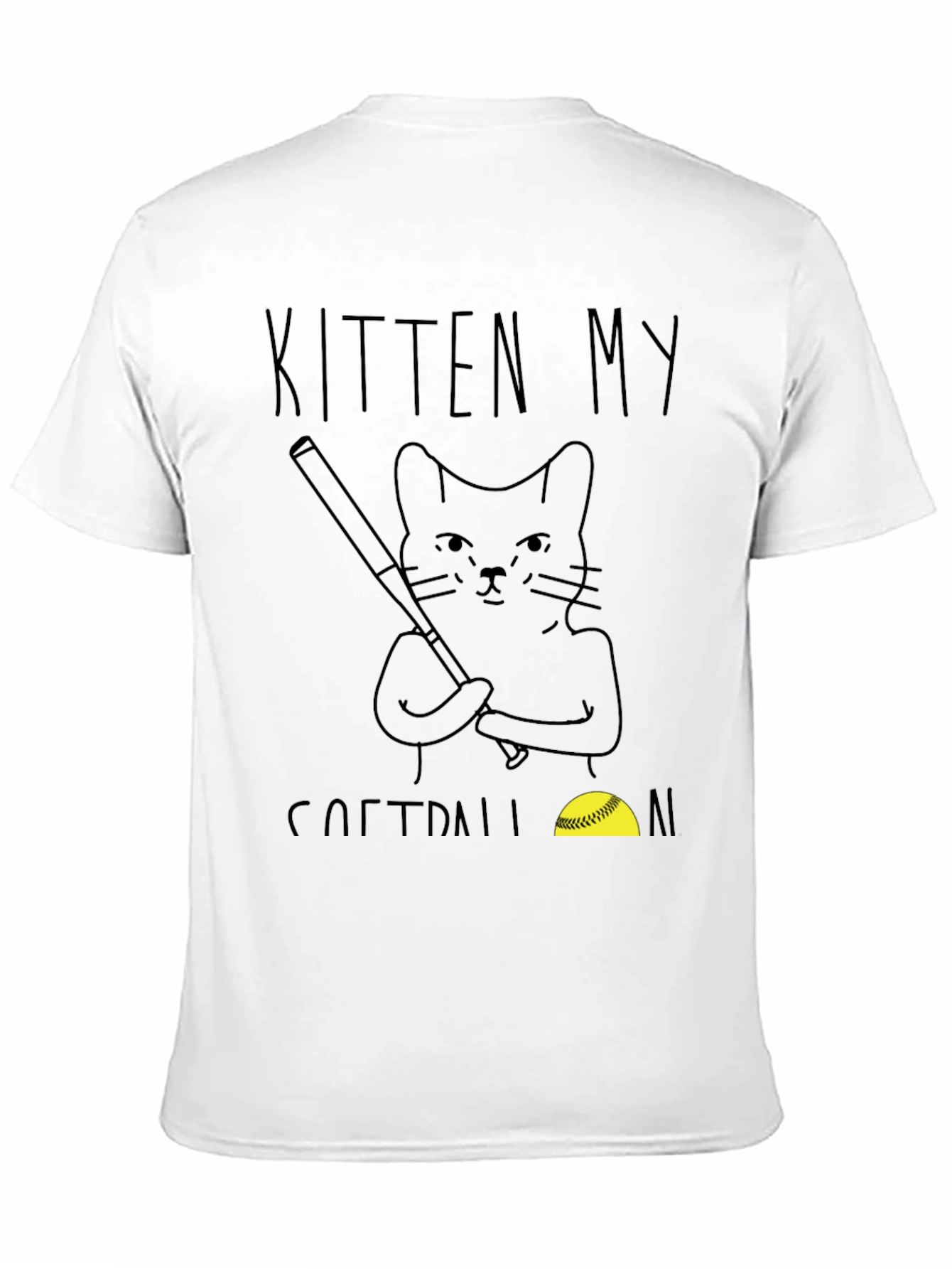Kitten My Softball T-Shirt - Cat Baseball Tee