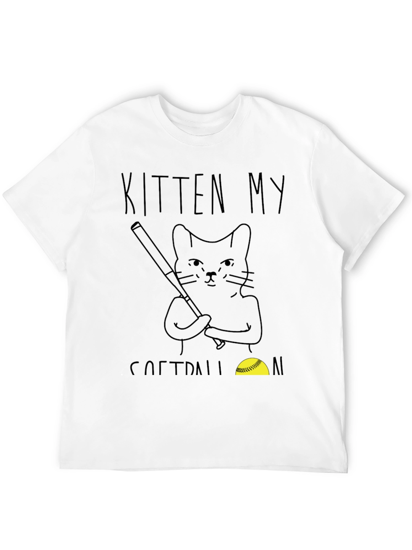 Kitten My Softball T-Shirt - Cat Baseball Tee