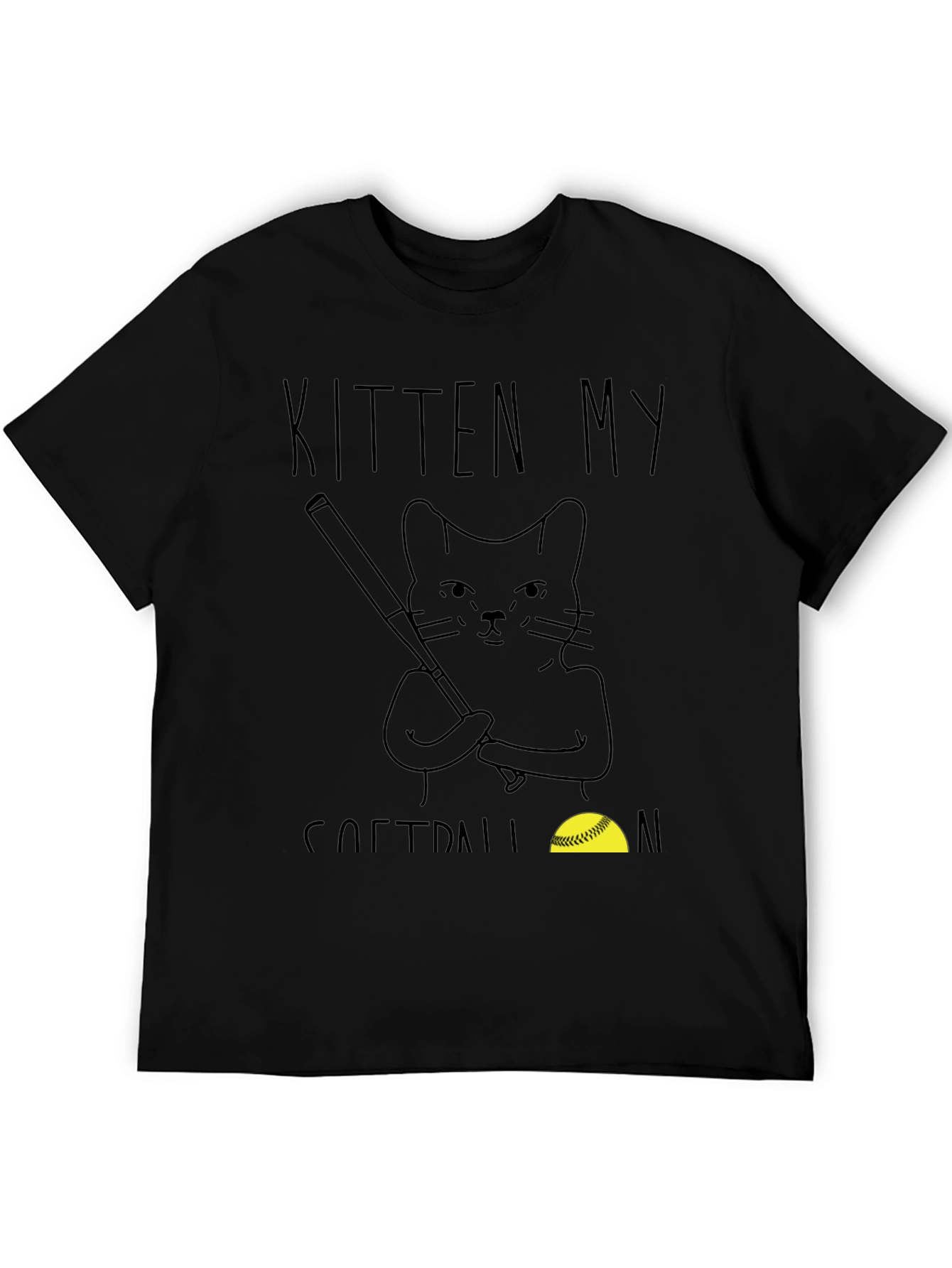 Kitten My Softball T-Shirt - Cat Baseball Tee