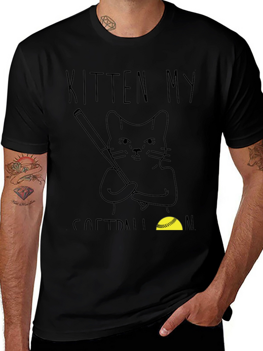 Kitten My Softball T-Shirt - Cat Baseball Tee