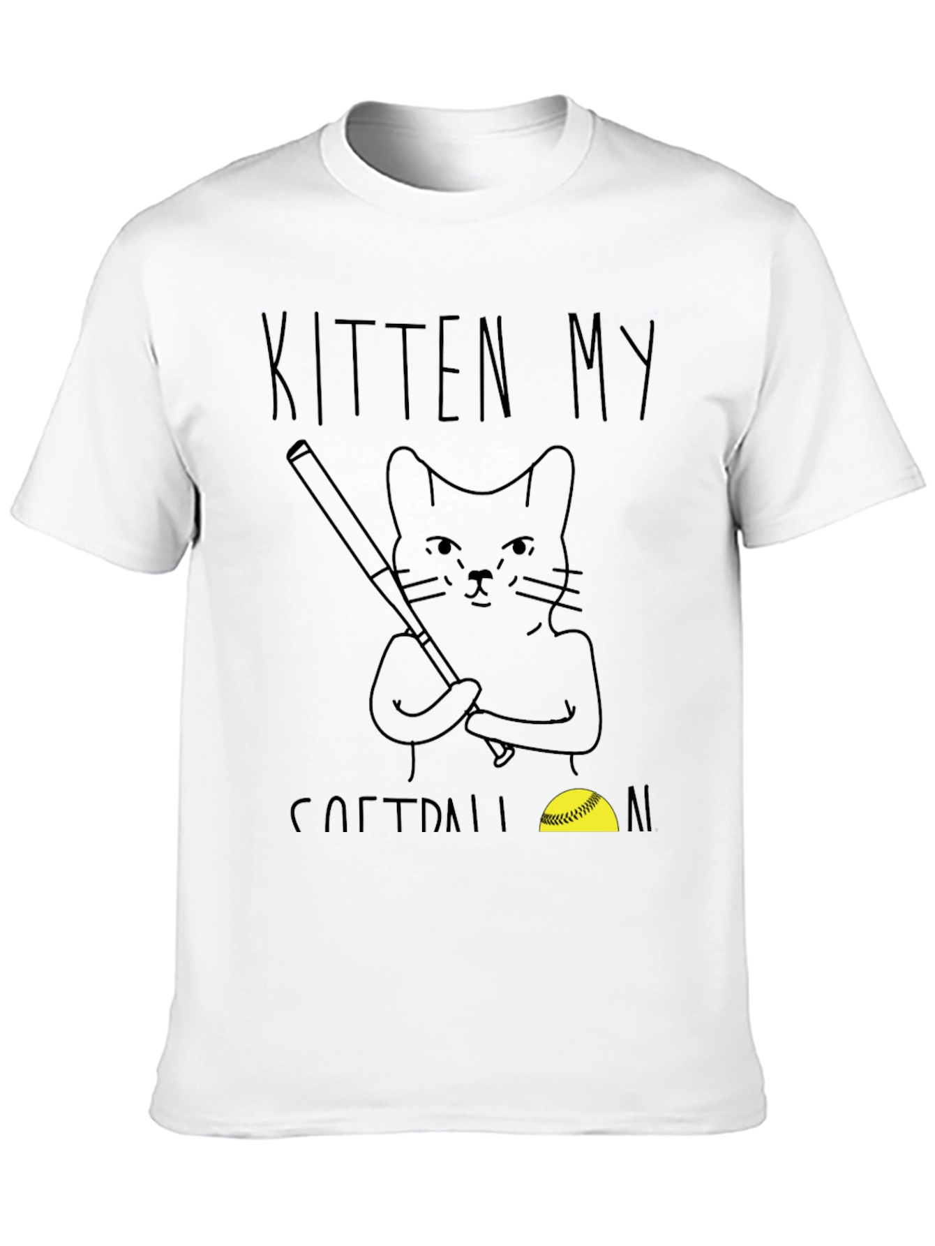 Kitten My Softball T-Shirt - Cat Baseball Tee