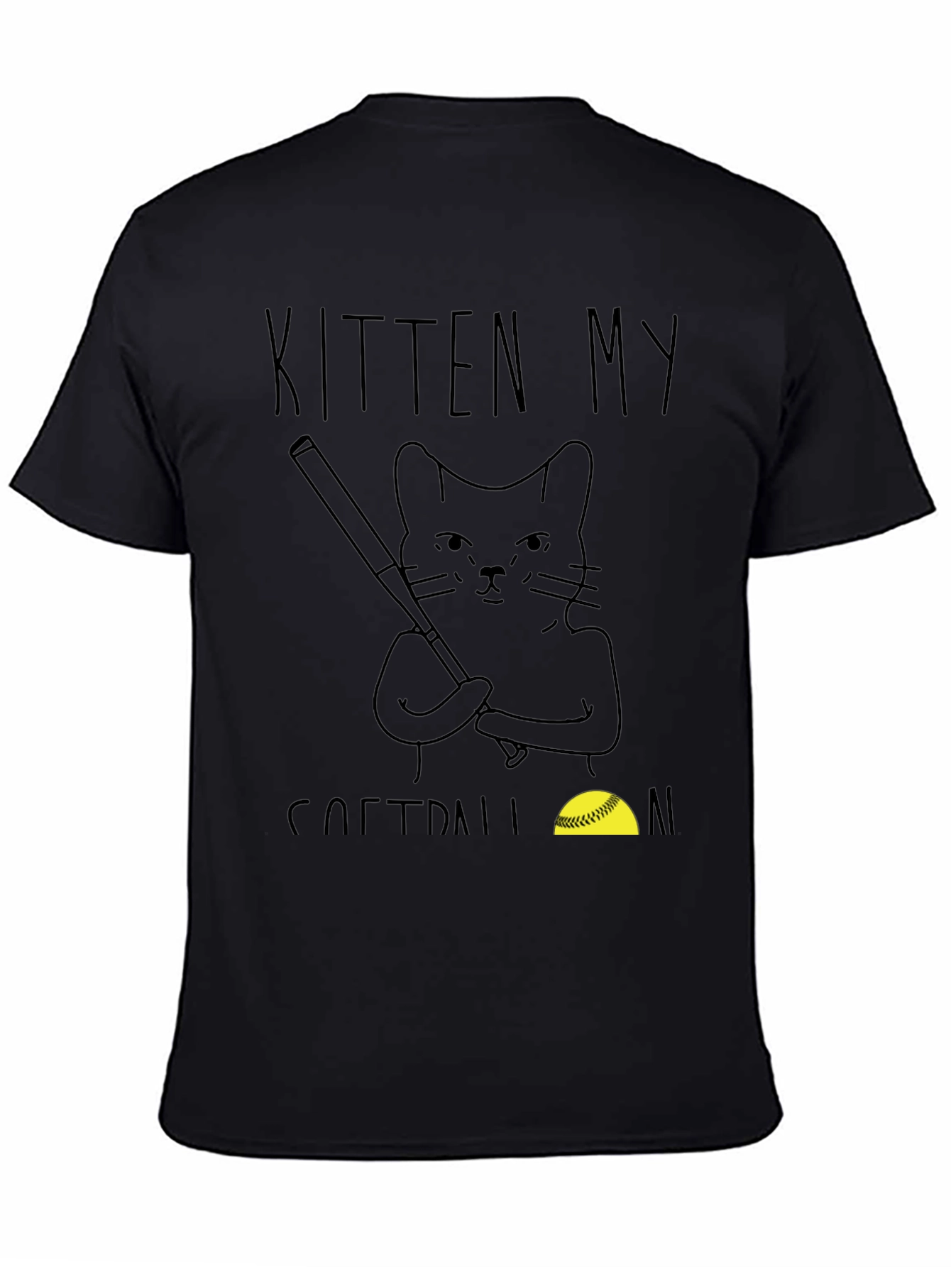 Kitten My Softball T-Shirt - Cat Baseball Tee