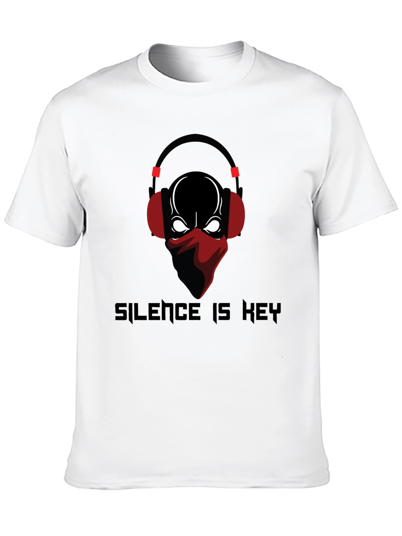 Silence is Key T-Shirt Skull with Headphones Design