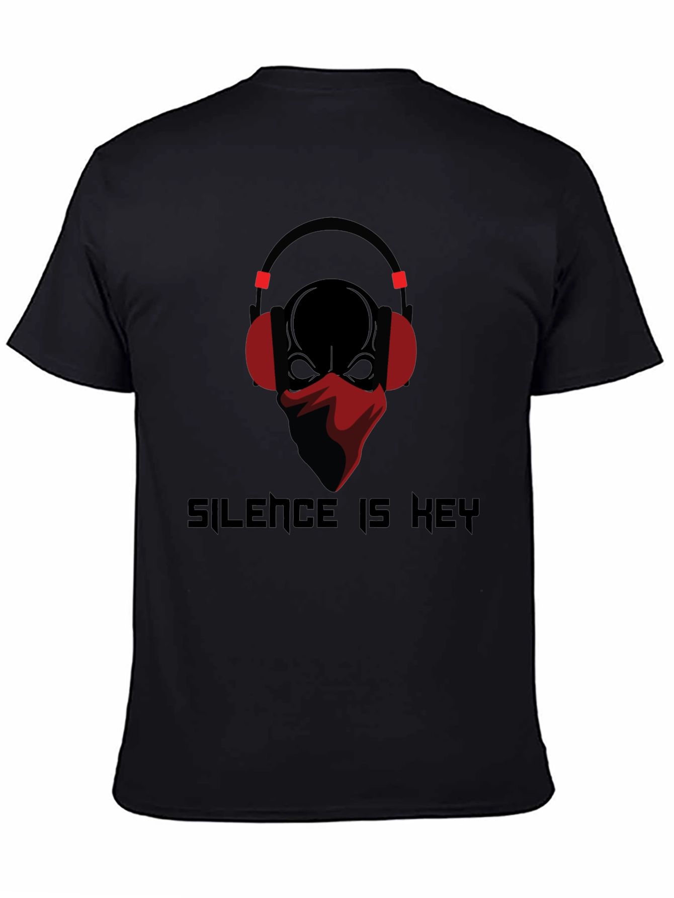 Silence is Key T-Shirt Skull with Headphones Design