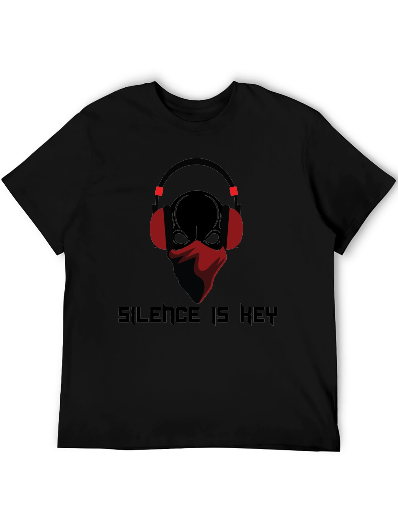 Silence is Key T-Shirt Skull with Headphones Design