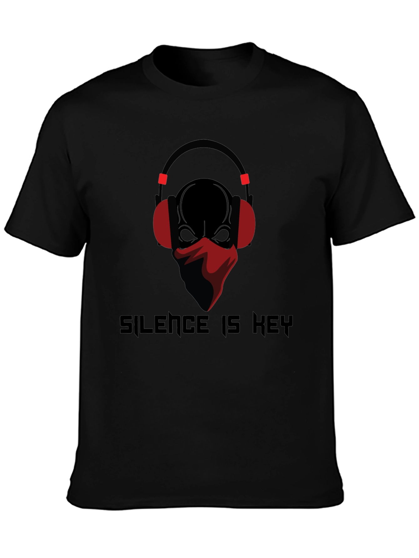 Silence is Key T-Shirt Skull with Headphones Design