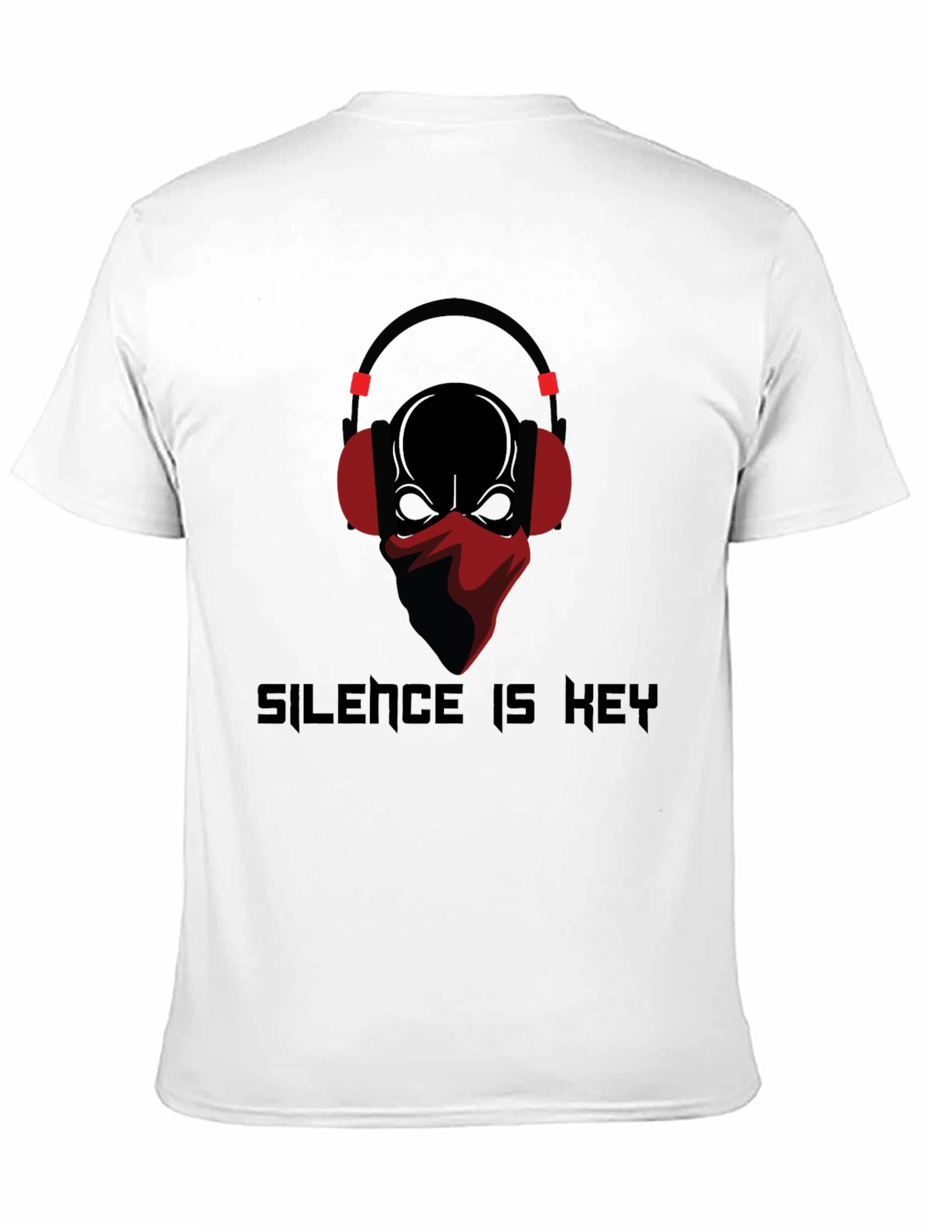 Silence is Key T-Shirt Skull with Headphones Design