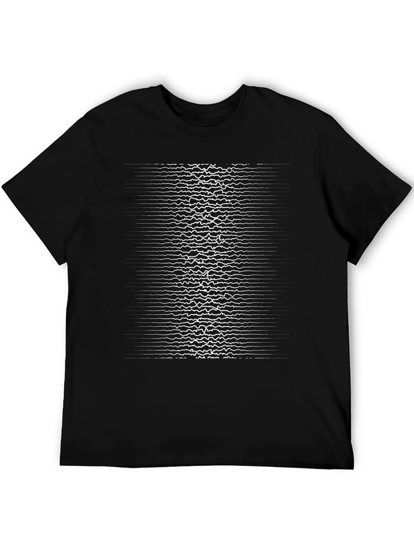 Pulse Wave Graphic Tee - Black Cotton Casual T-Shirt