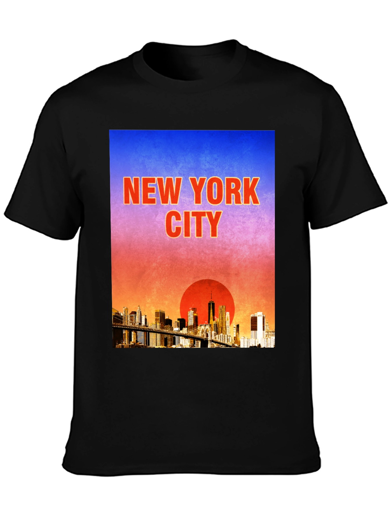 New York Cityscape Graphic Tee - Black