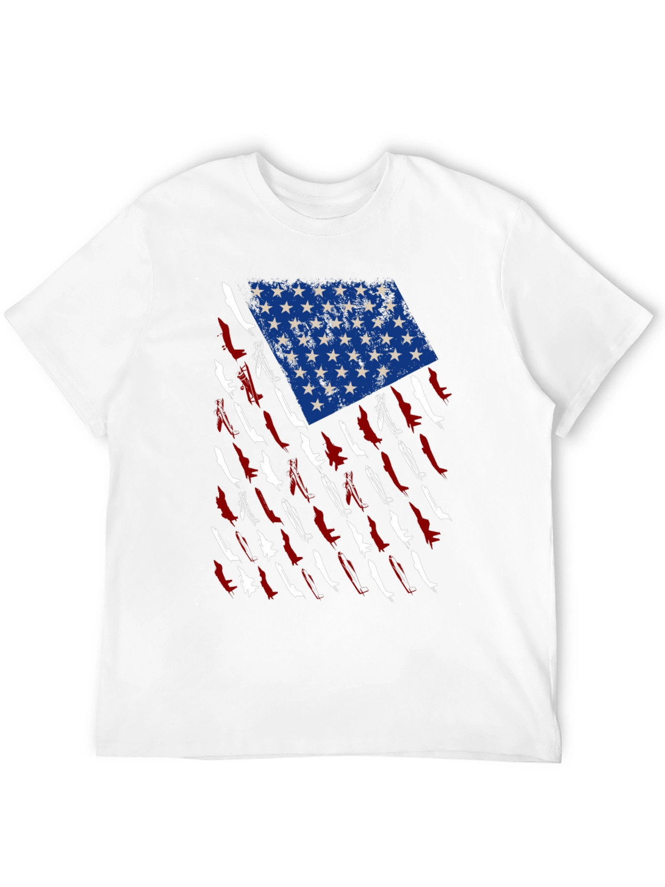 American Flag Fighter Jet Graphic T-Shirt