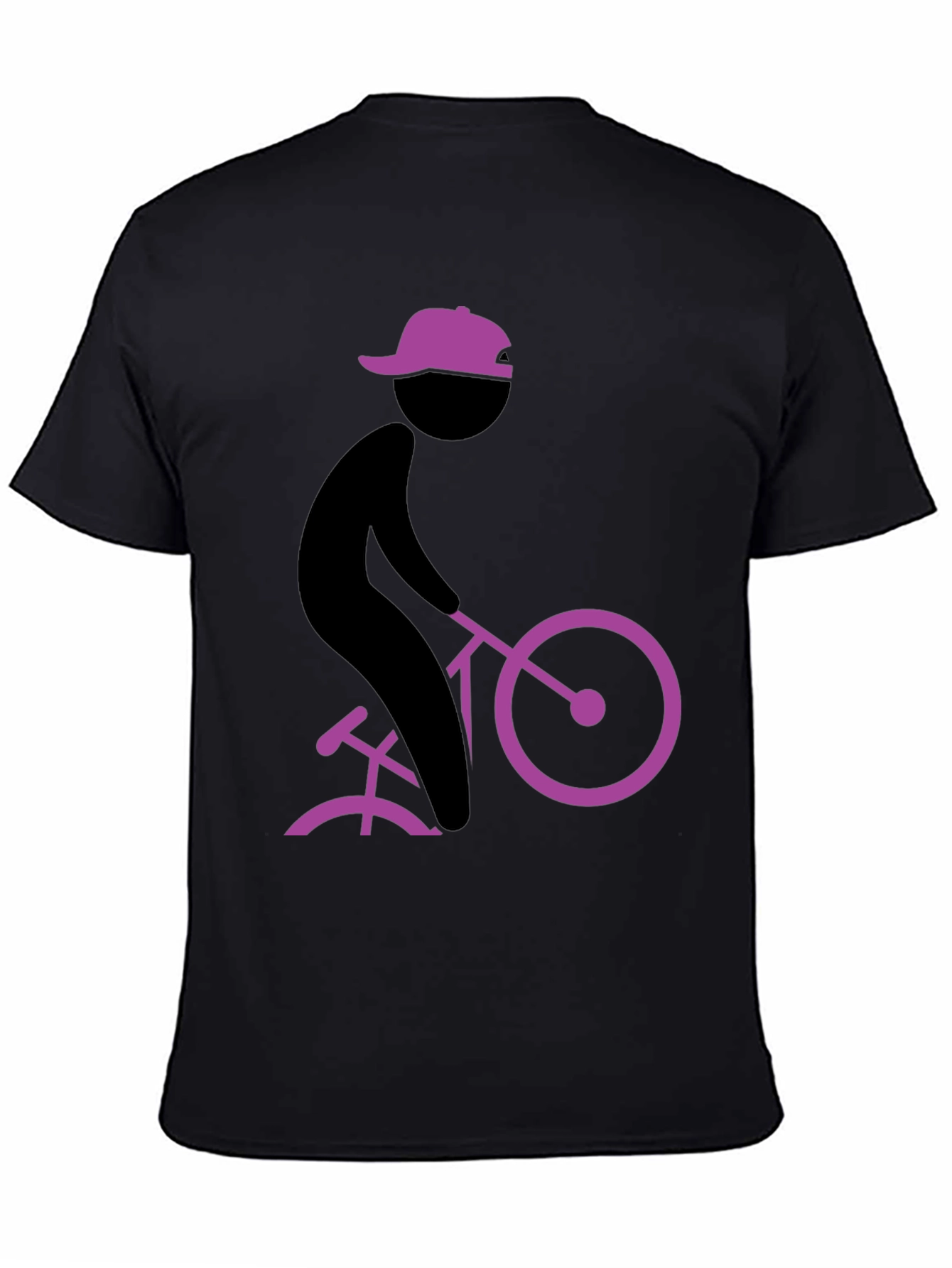 Cool Black T-Shirt with Cyclist Graphic