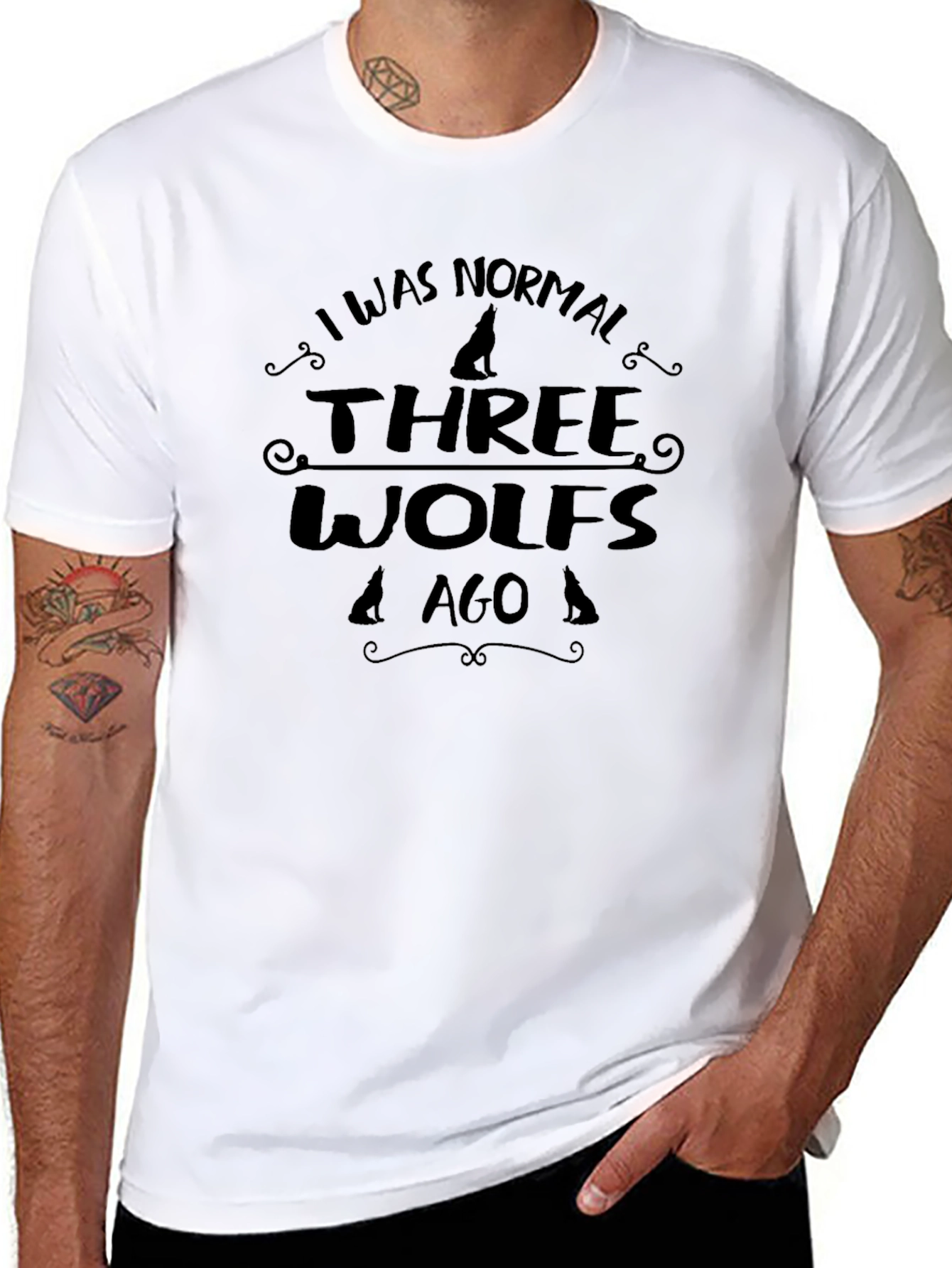 I Was Normal Three Wolves Ago Graphic Tee