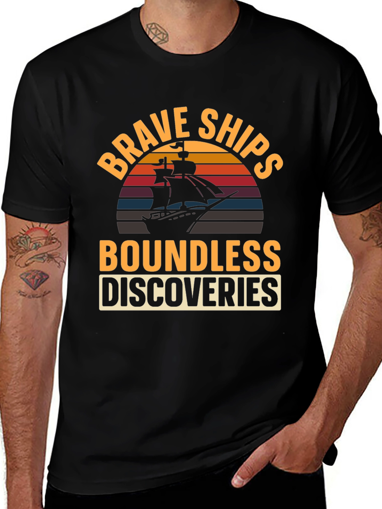 Brave Ships Boundless Discoveries Graphic T-Shirt