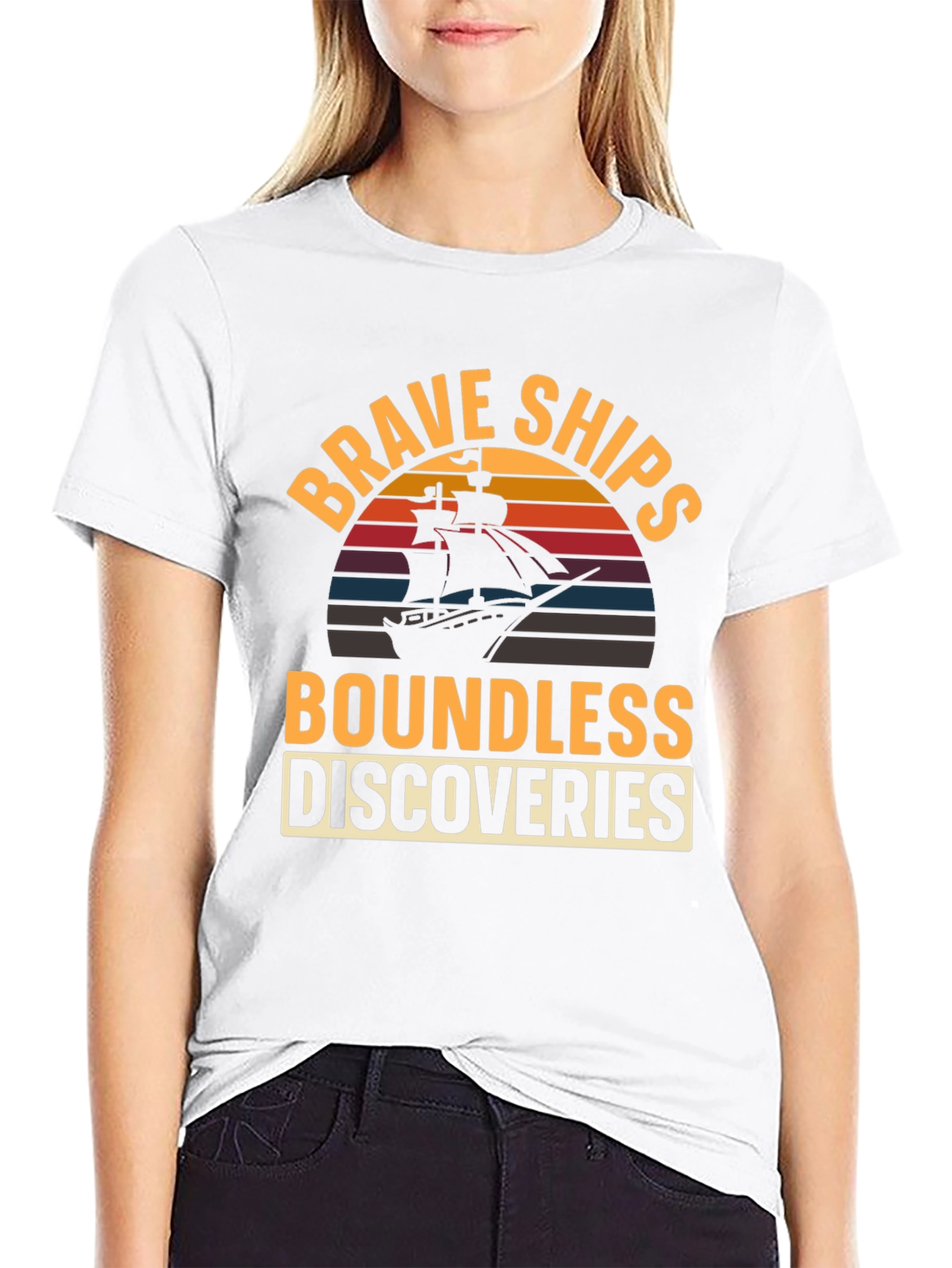 Brave Ships Boundless Discoveries Graphic T-Shirt
