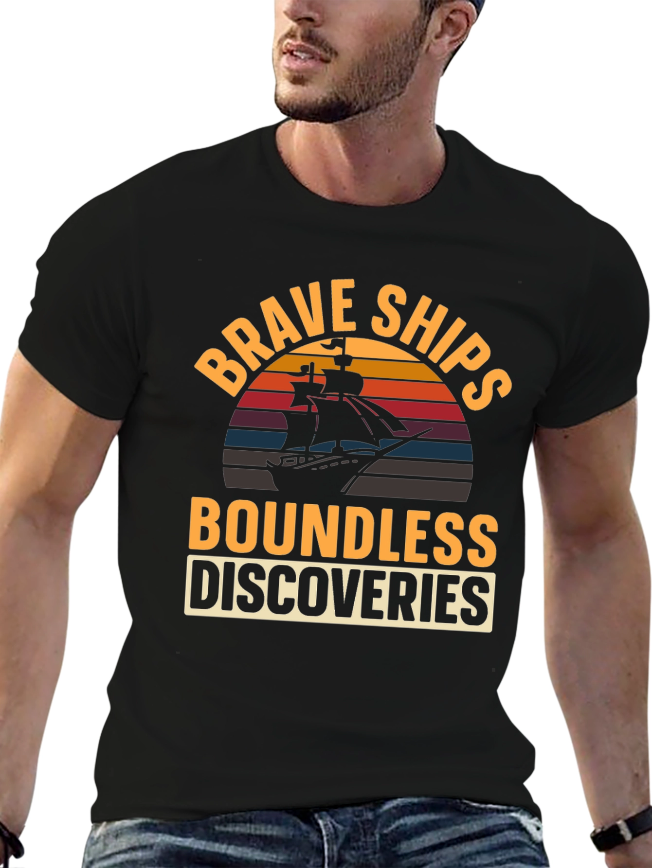 Brave Ships Boundless Discoveries Graphic T-Shirt