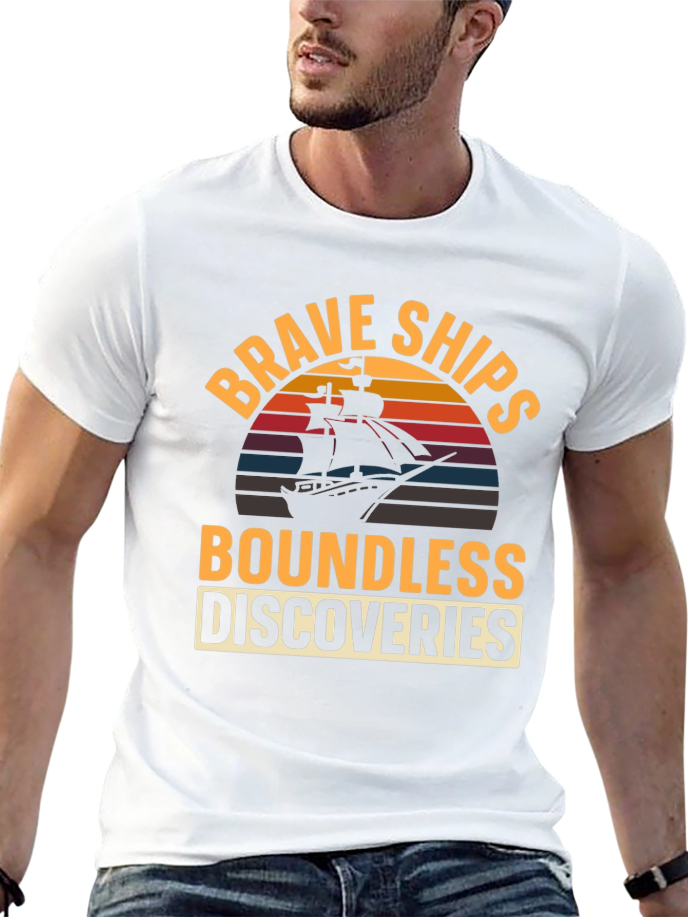 Brave Ships Boundless Discoveries Graphic T-Shirt