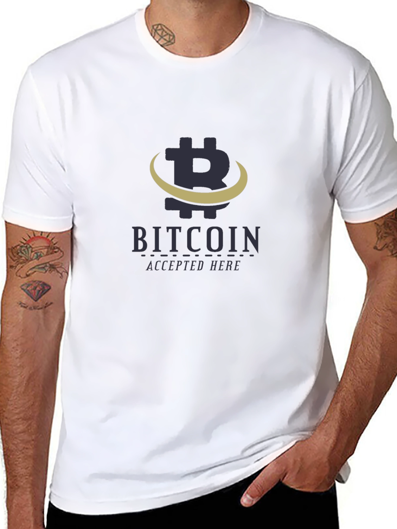 Bitcoin Accepted Here Black Graphic Tee