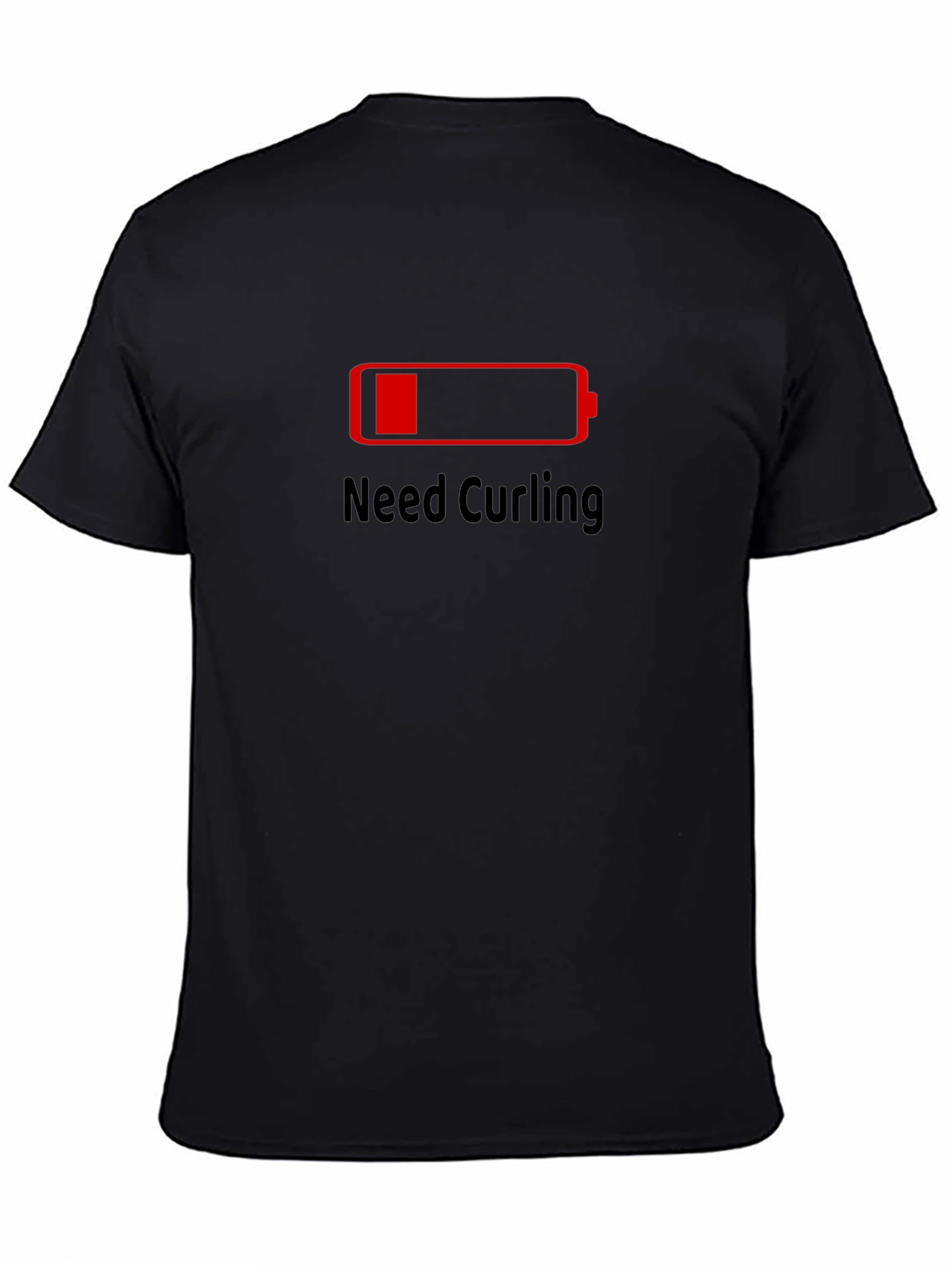 Need Curling Low Battery Graphic T-Shirt