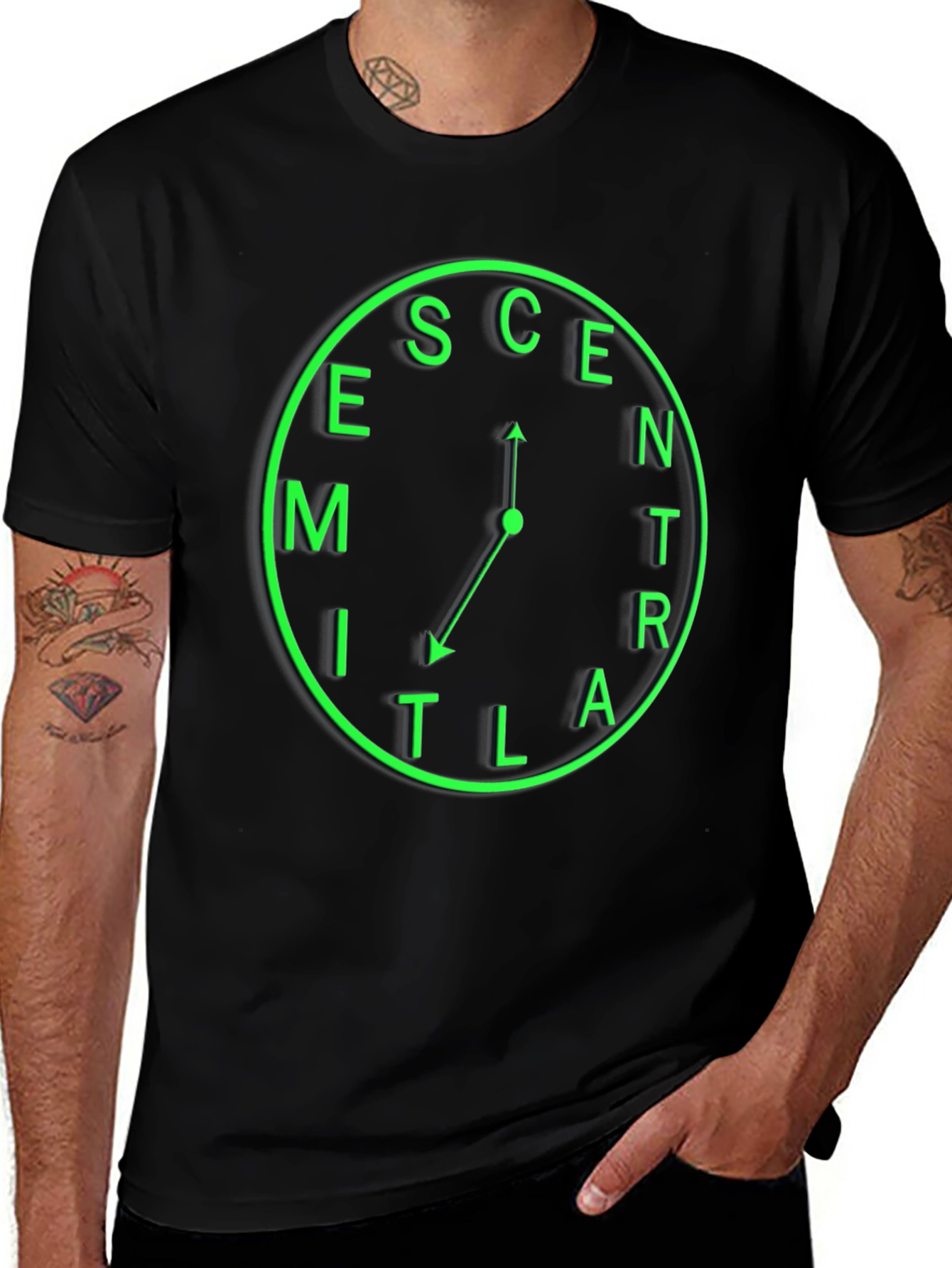 Eccentric Time T-Shirt - Unique Clock Design