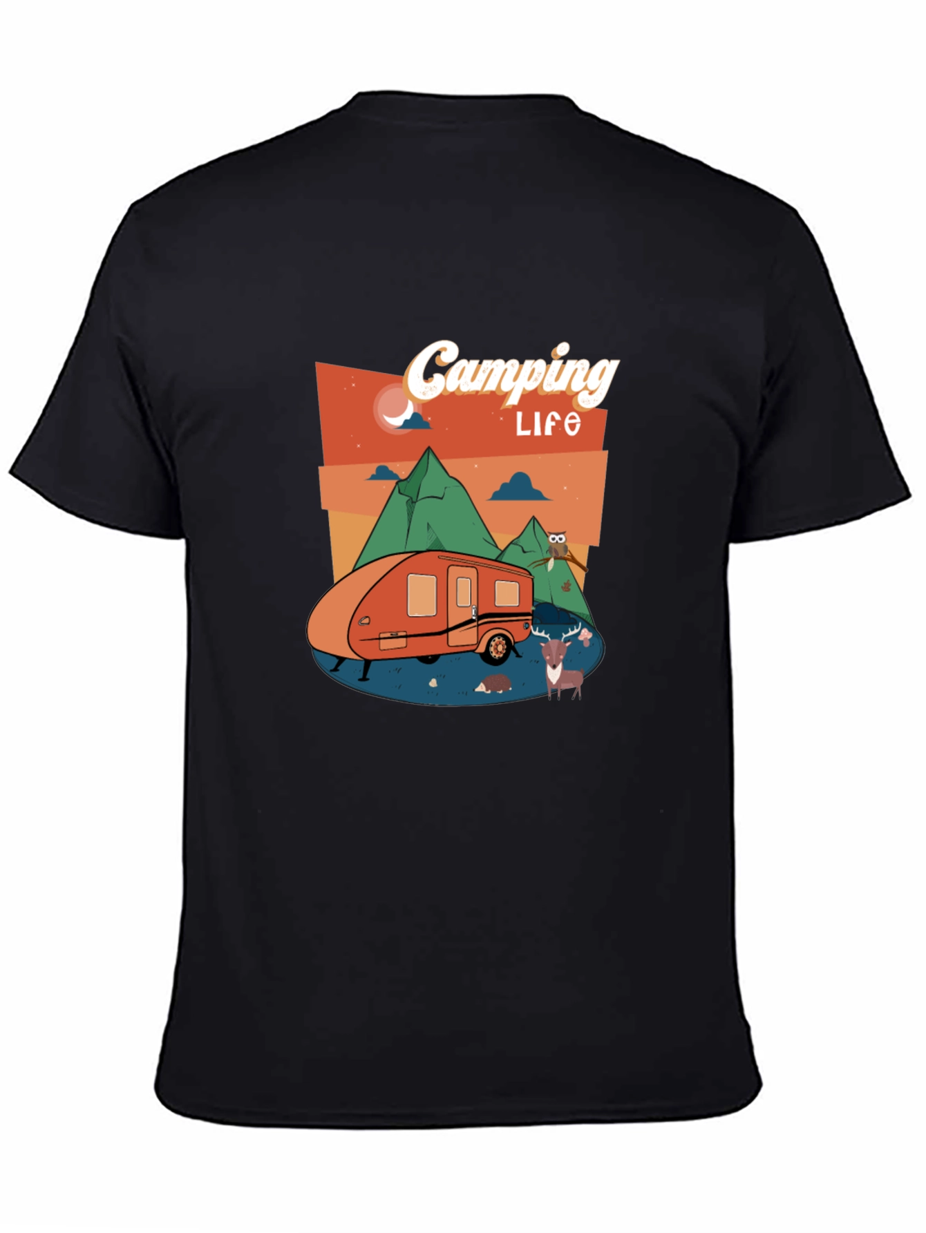Camping Life Black Graphic Tee