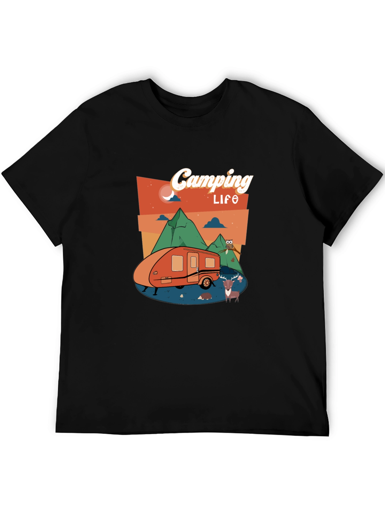 Camping Life Black Graphic Tee