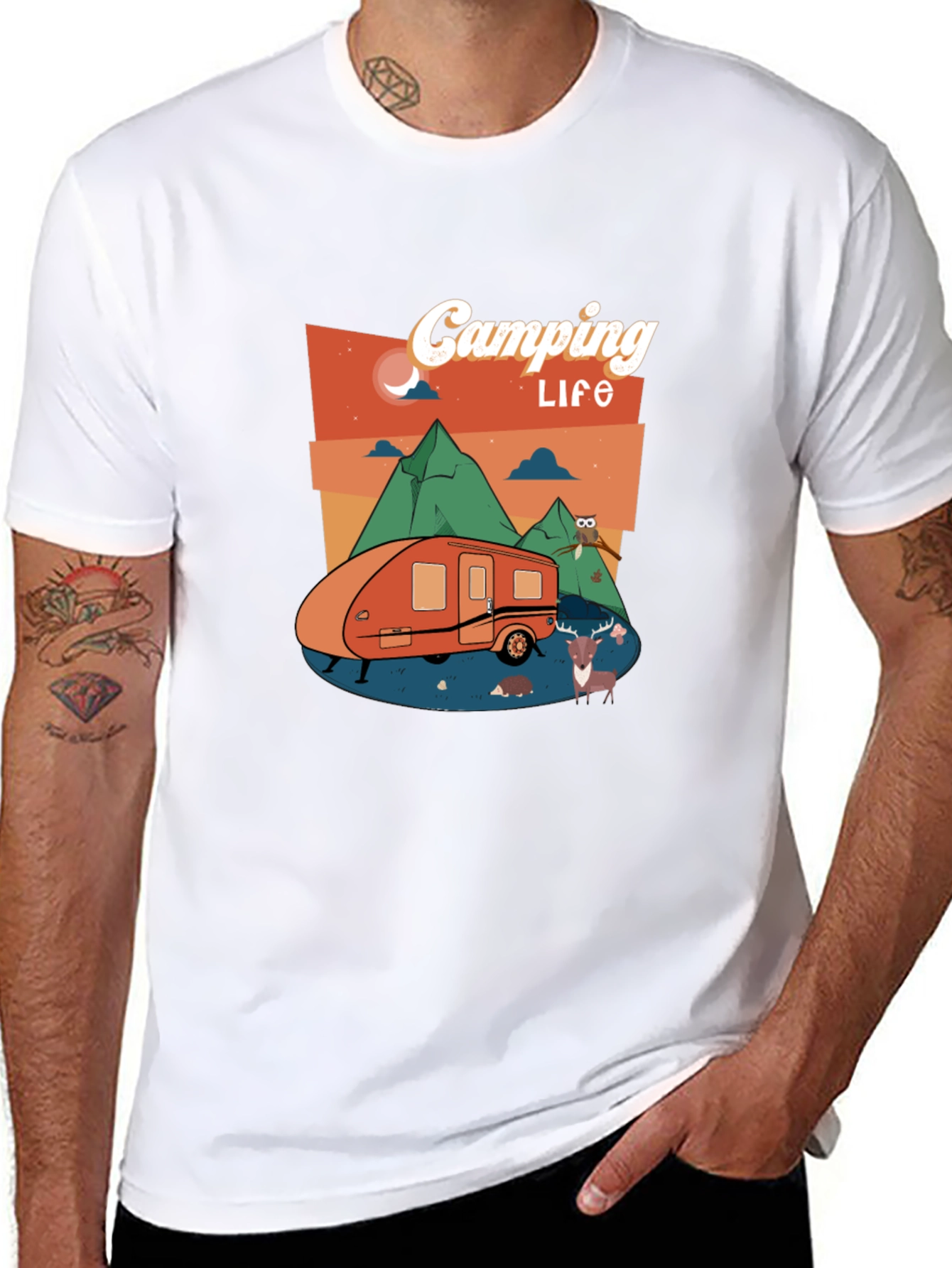 Camping Life Black Graphic Tee