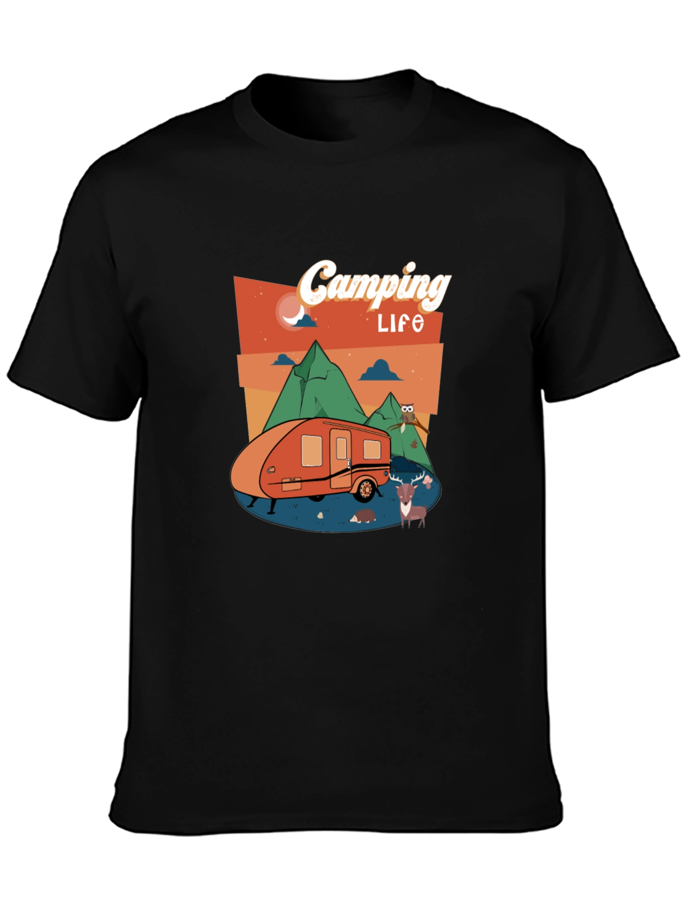 Camping Life Black Graphic Tee