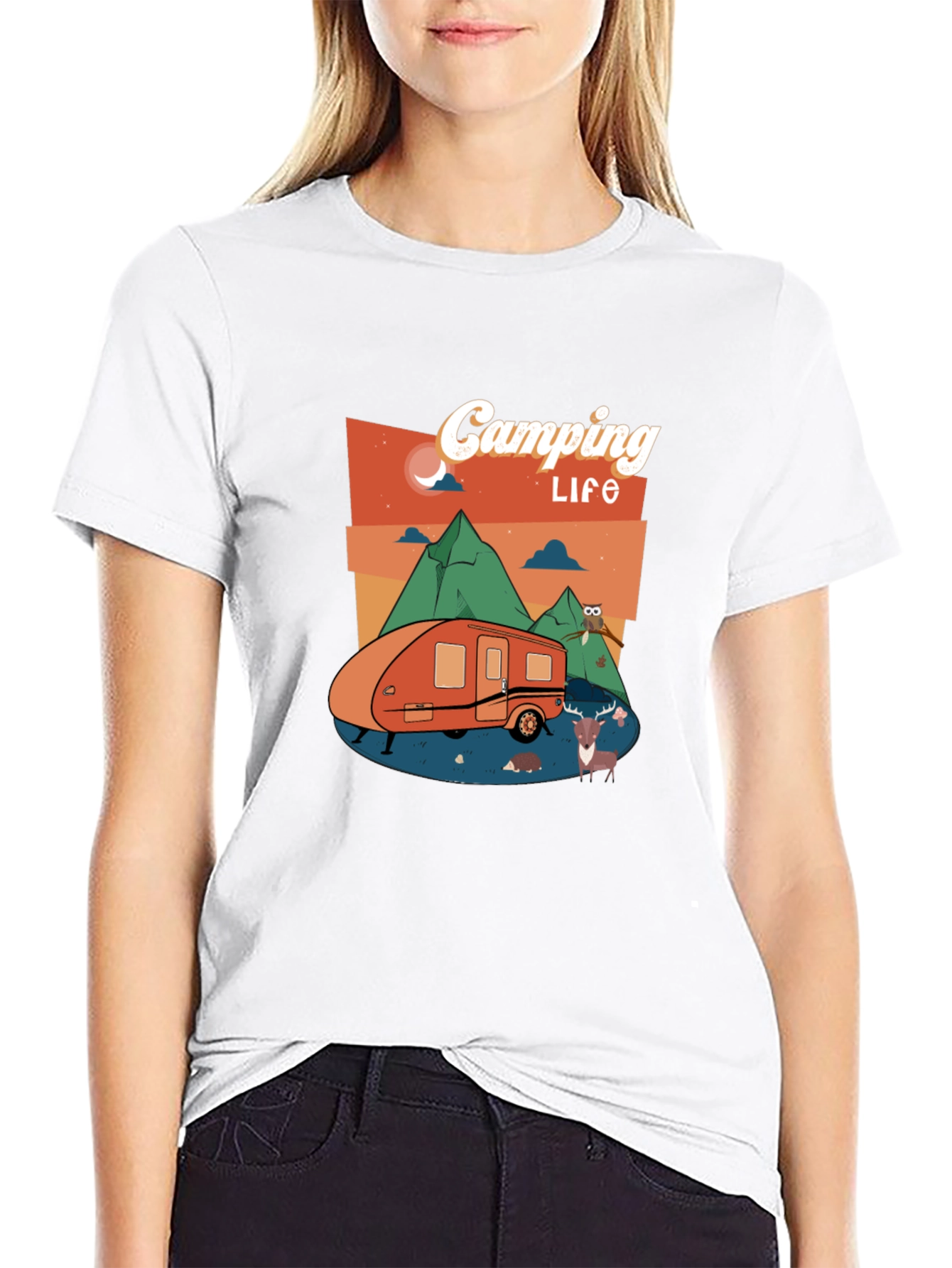 Camping Life Black Graphic Tee
