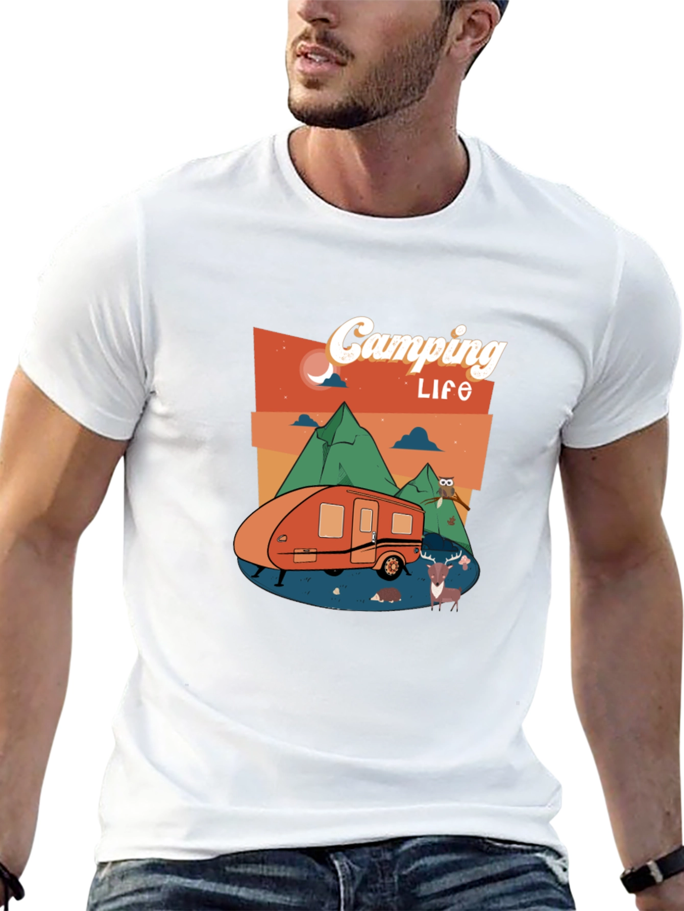 Camping Life Black Graphic Tee