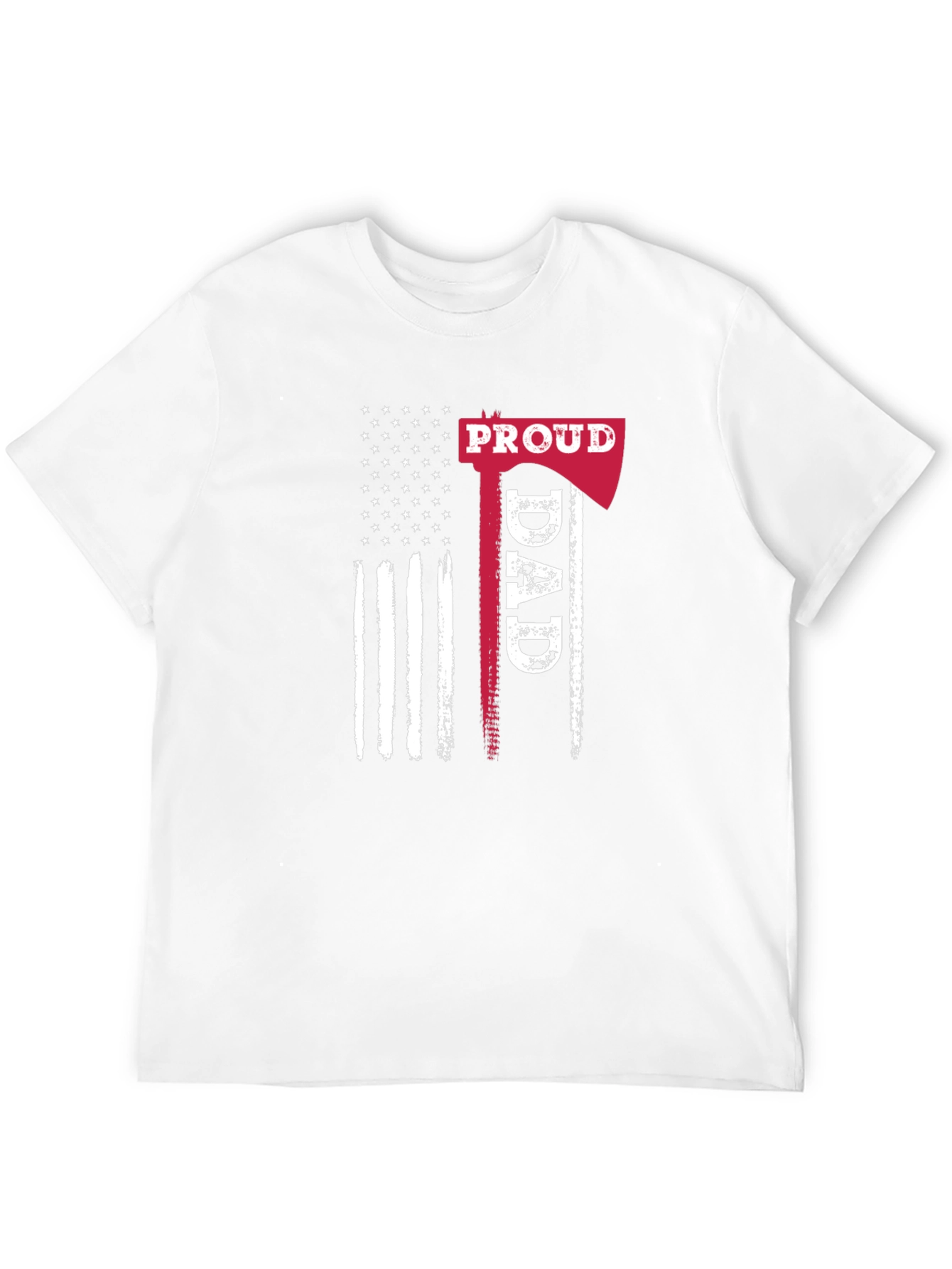 Proud Dad American Flag Graphic T-Shirt