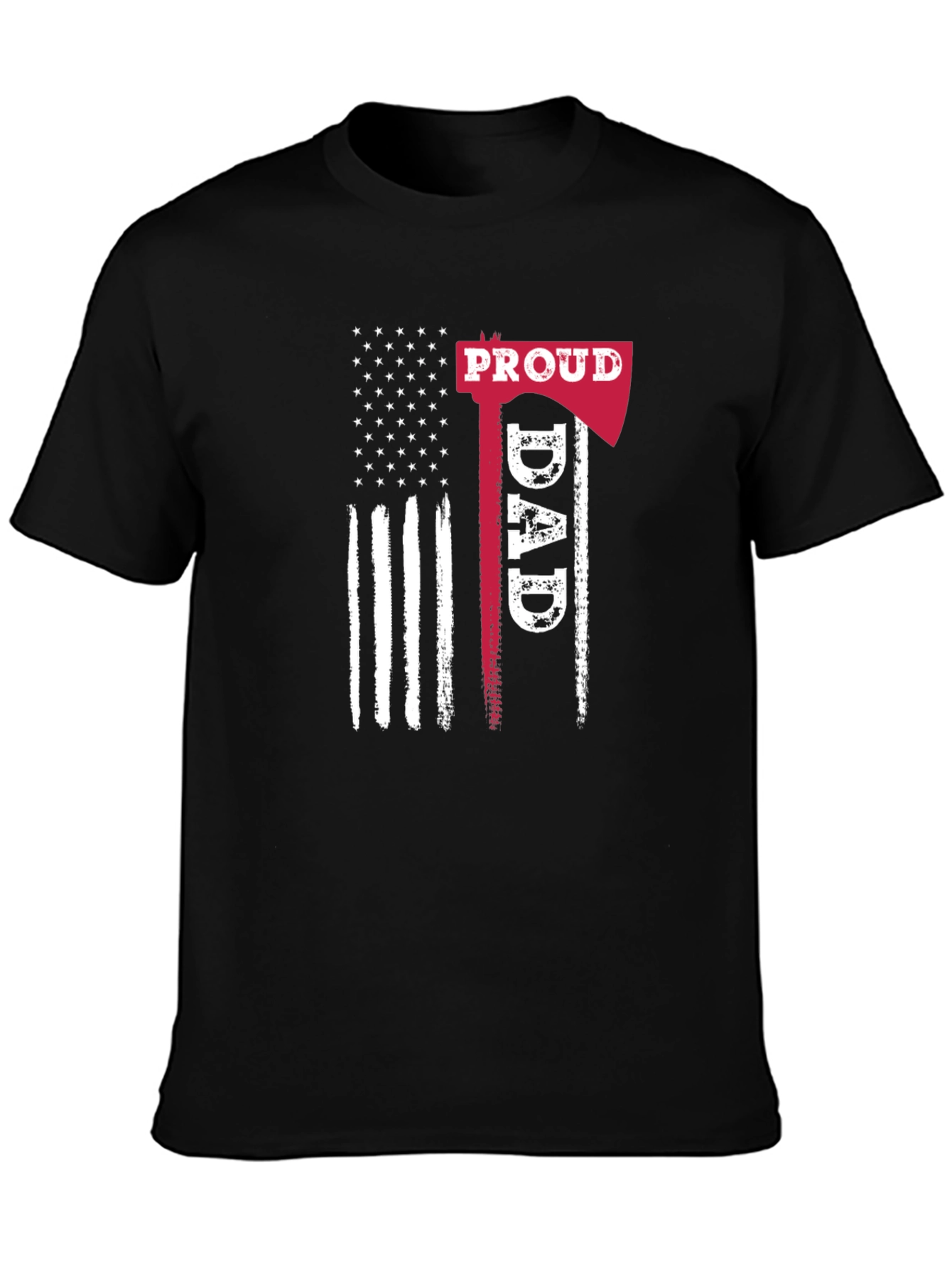 Proud Dad American Flag Graphic T-Shirt