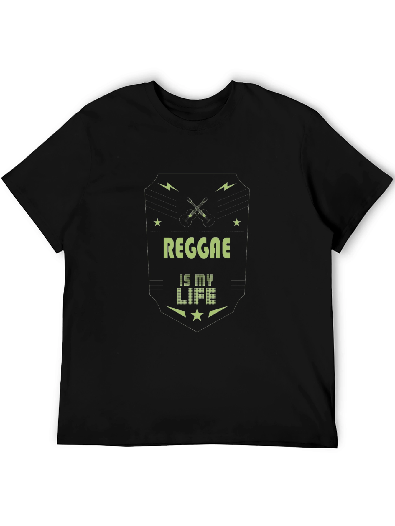 Reggae is My Life Tee - Black Graphic T-Shirt