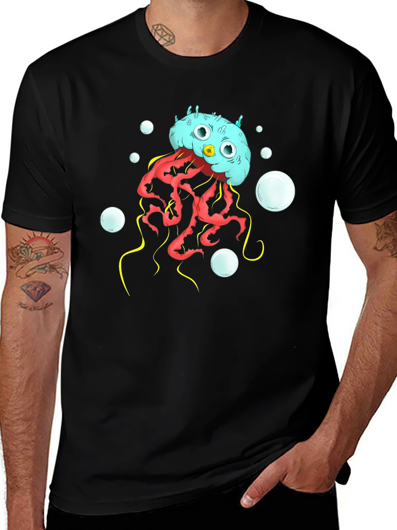 Cartoon Jellyfish Graphic T-Shirt