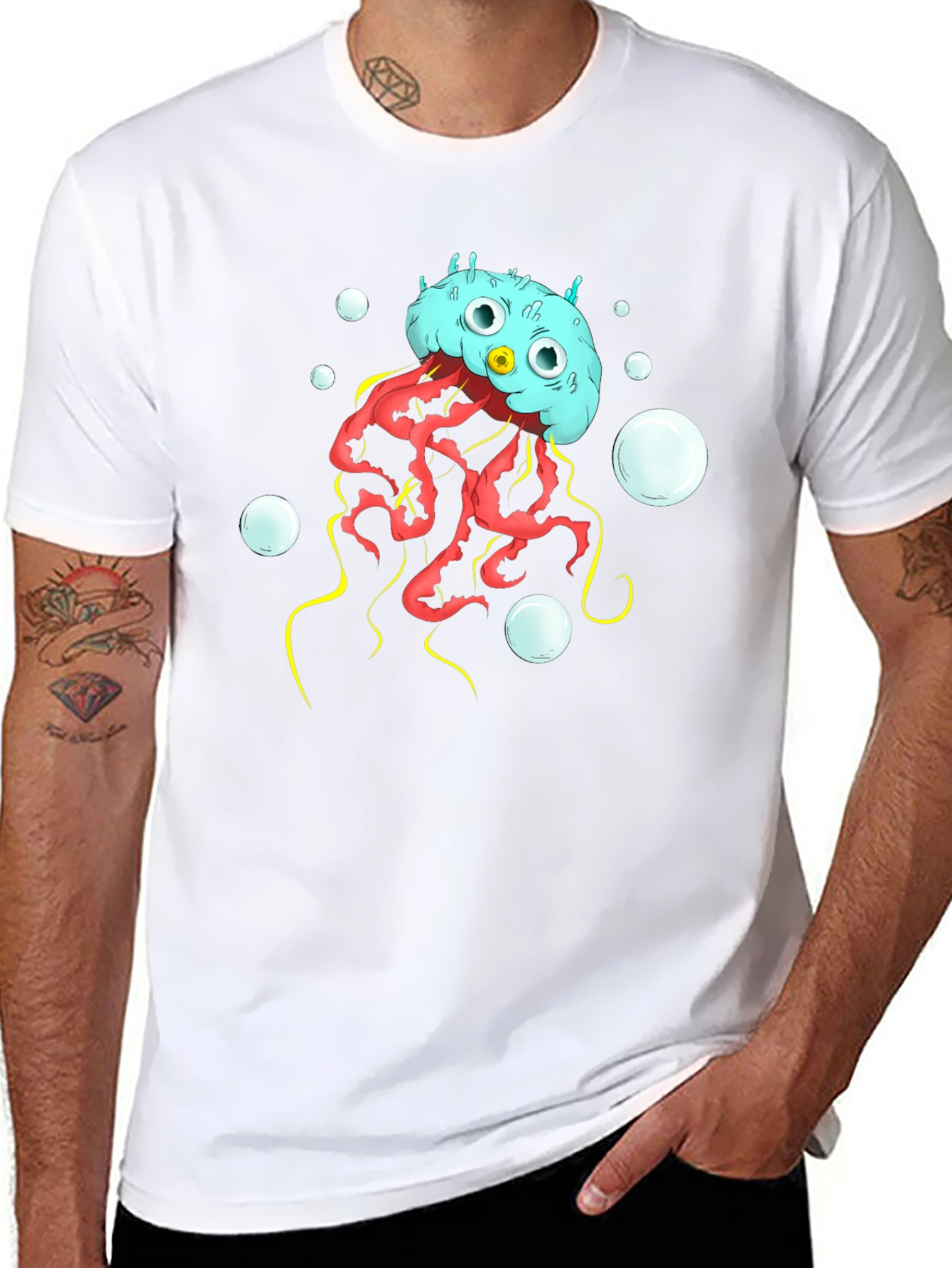 Cartoon Jellyfish Graphic T-Shirt