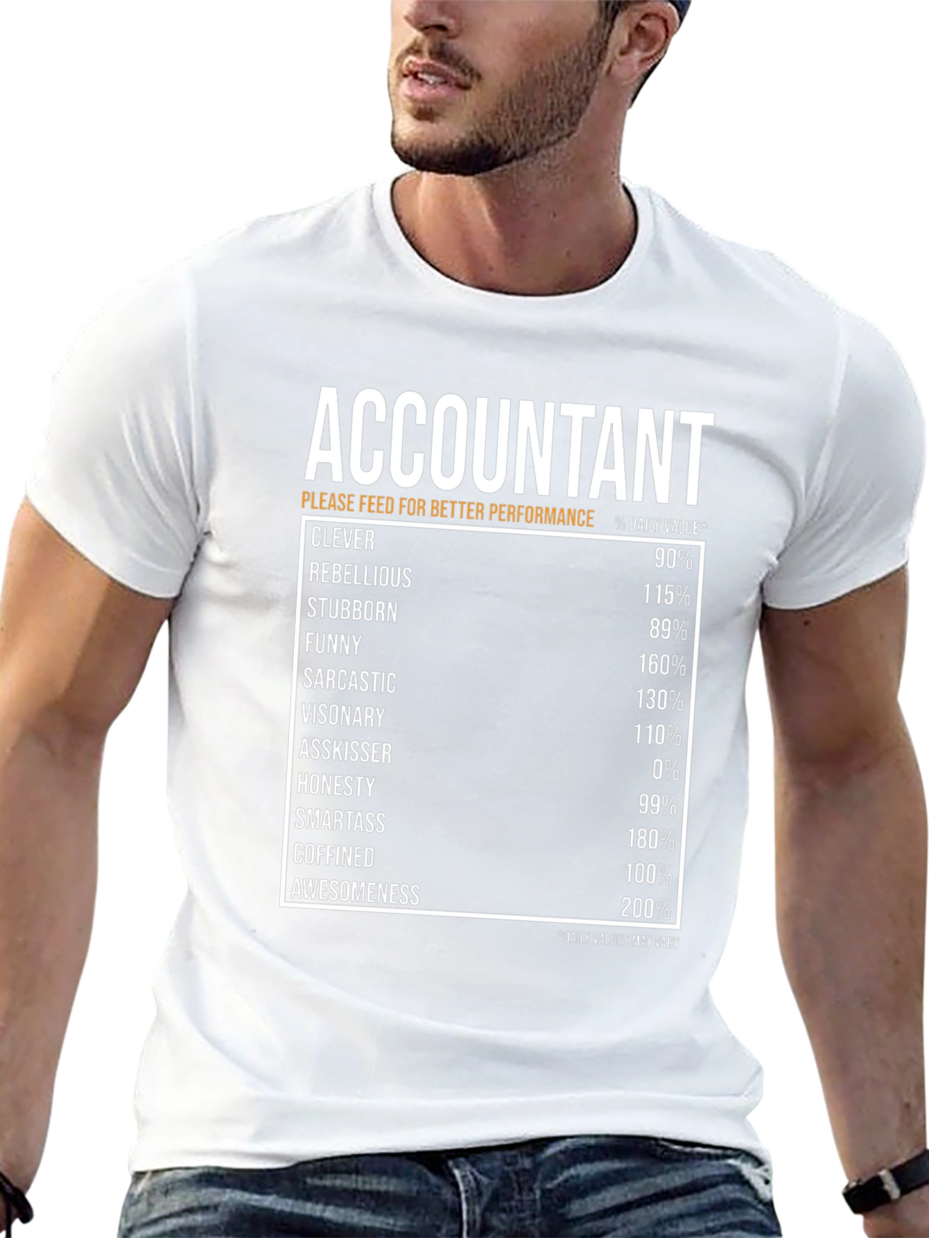 Accountant Nutritional Facts Black T-Shirt