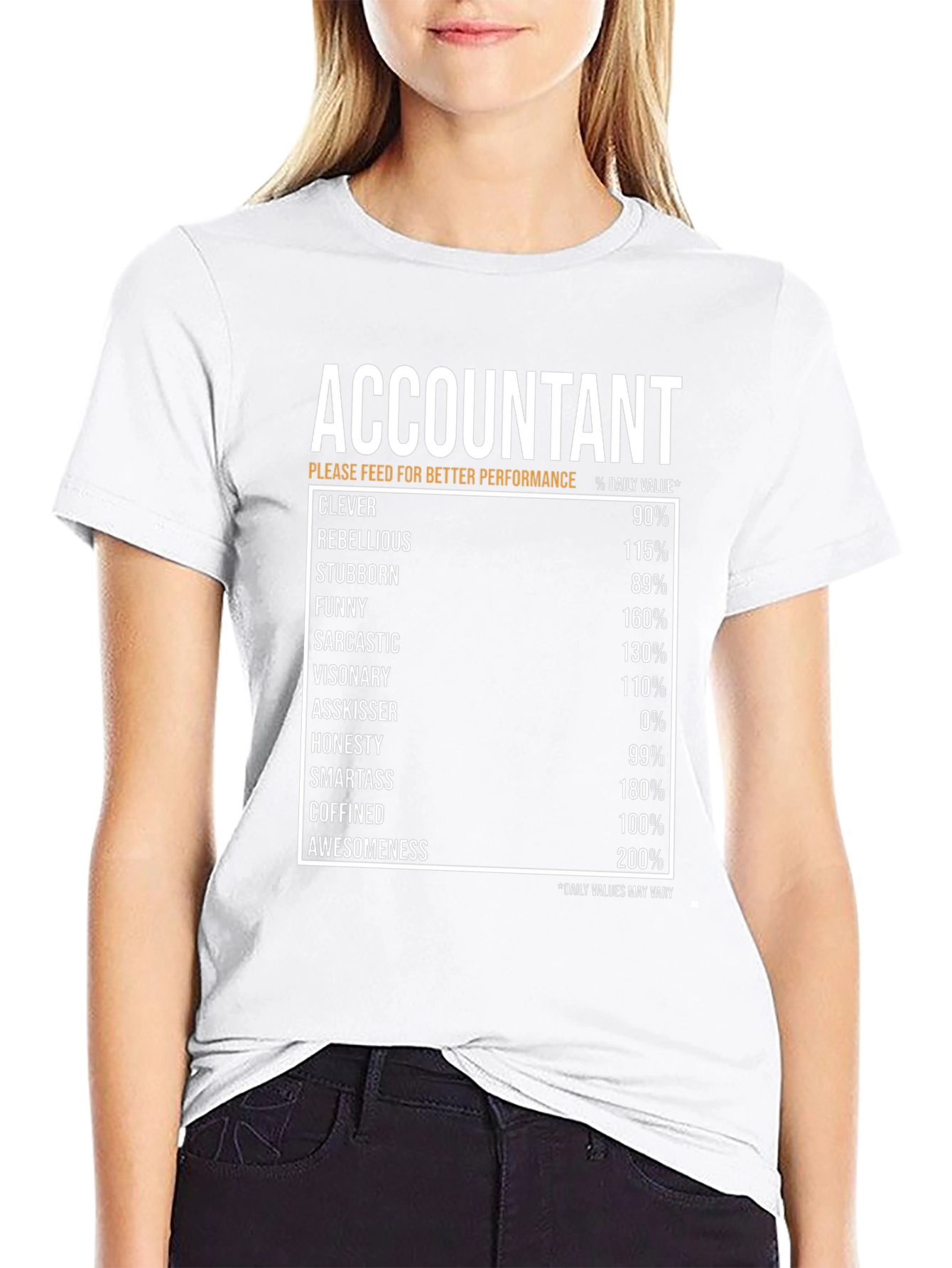 Accountant Nutritional Facts Black T-Shirt