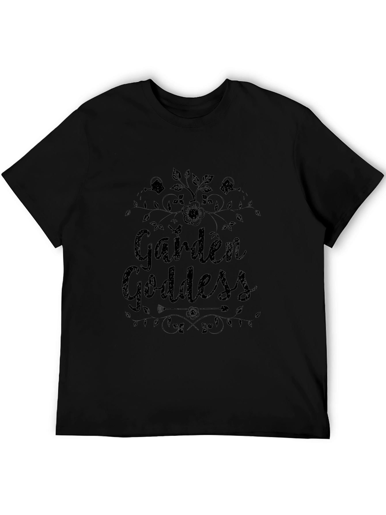 Garden Goddess Black Graphic T-Shirt