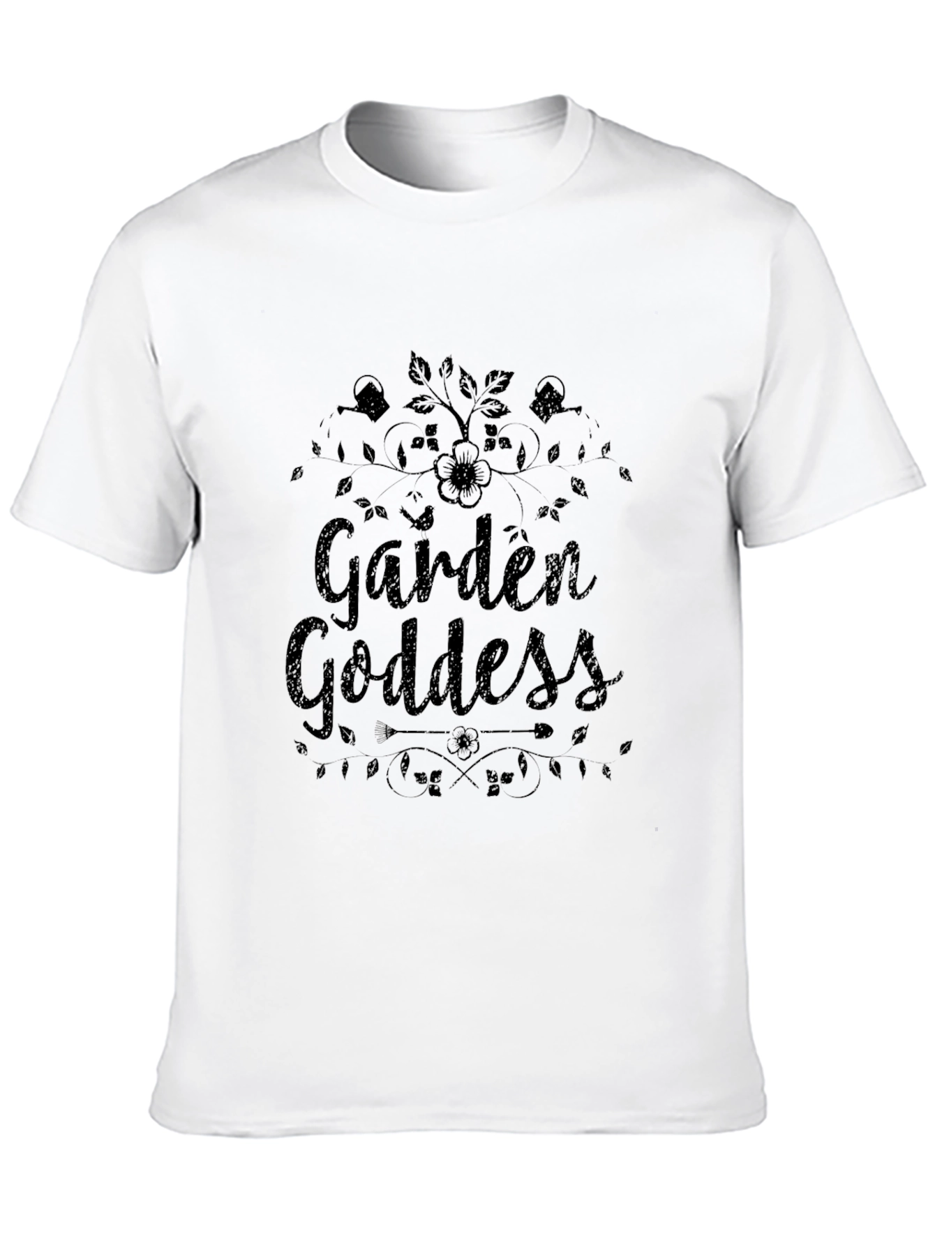 Garden Goddess Black Graphic T-Shirt