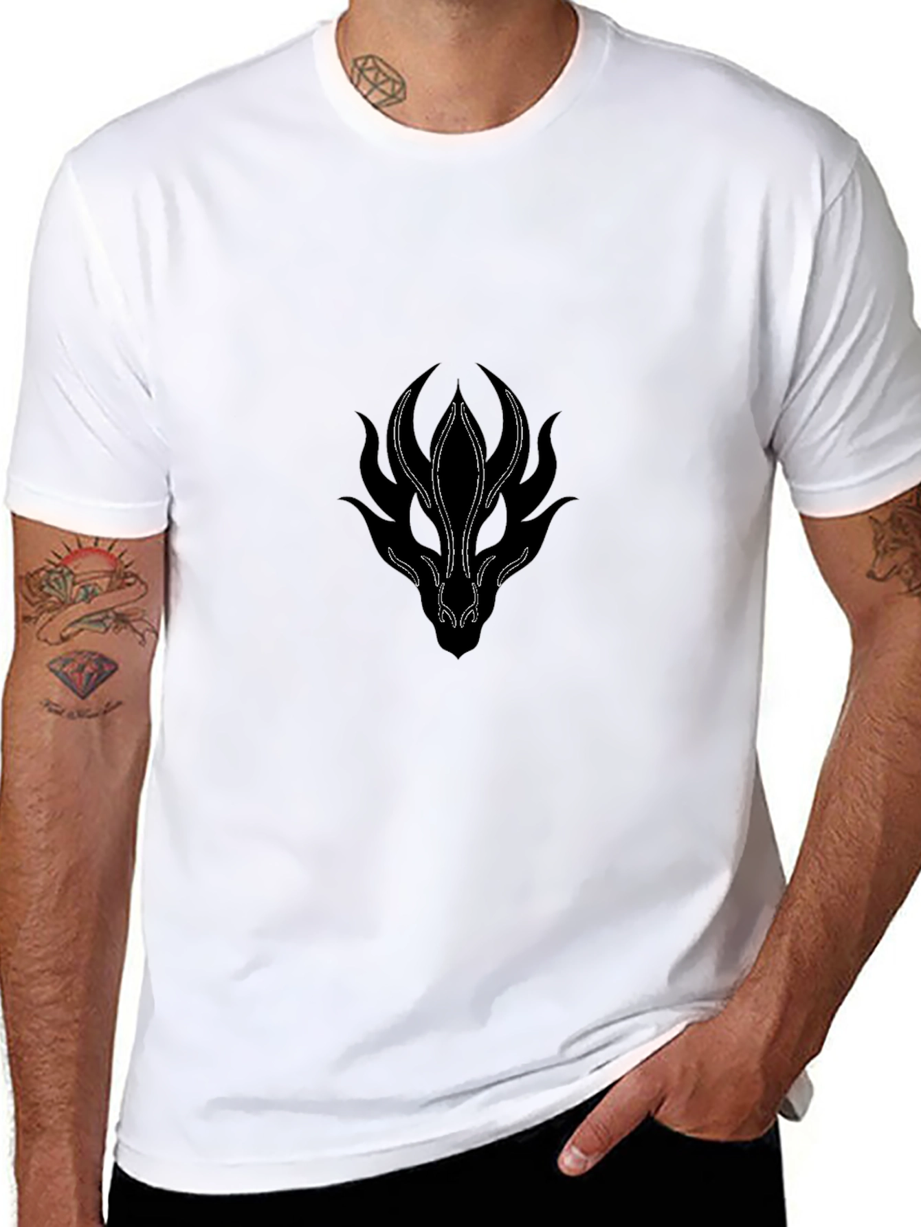 Mens Black Dragon Graphic T-Shirt