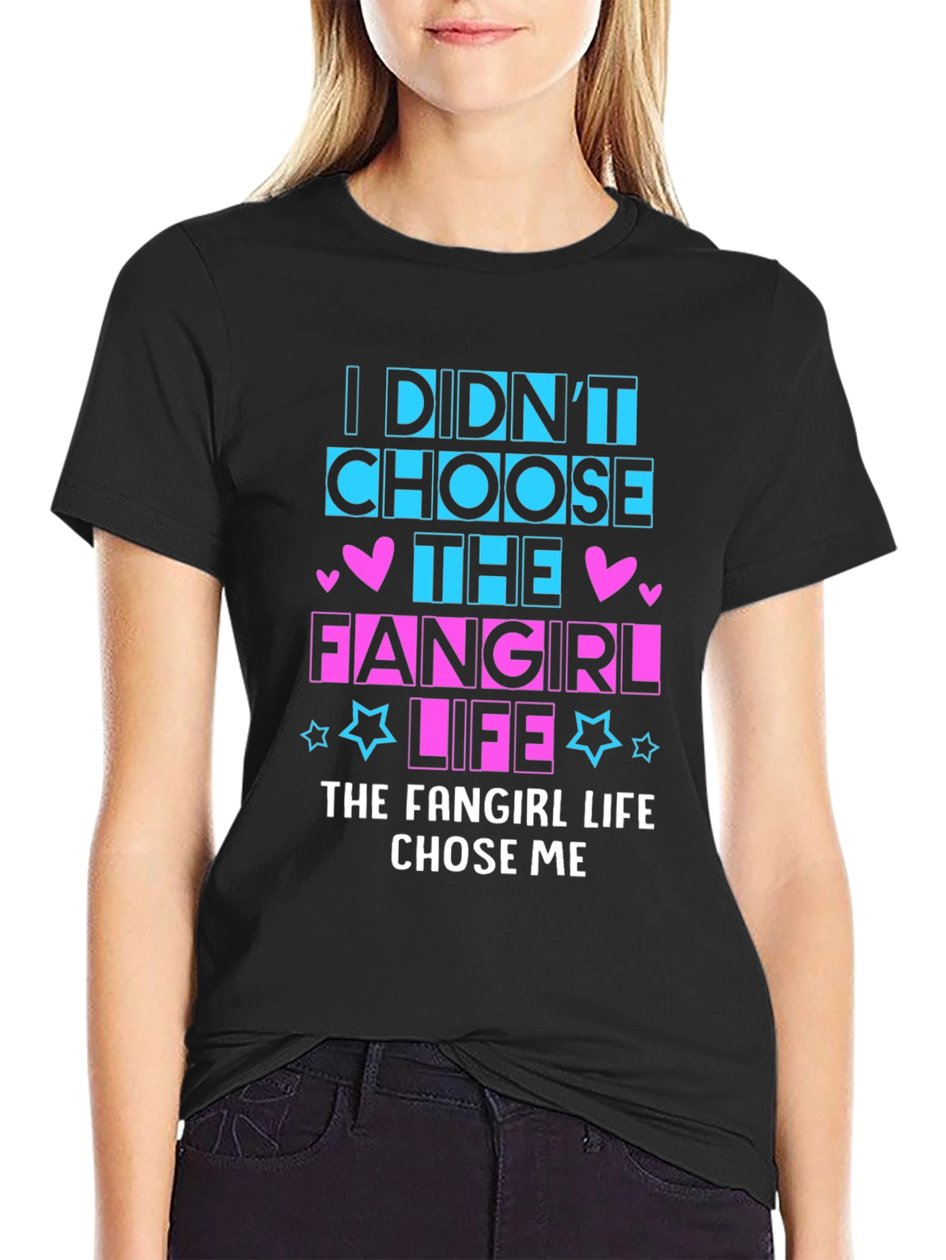 Fangirl Life Black Graphic T-Shirt