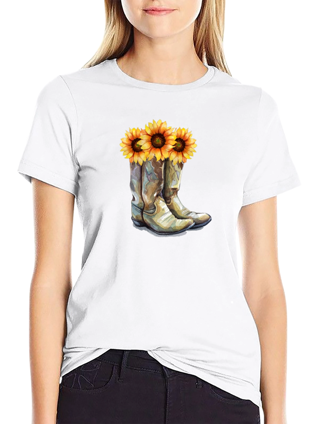 Sunflower Cowboy Boot T-Shirt