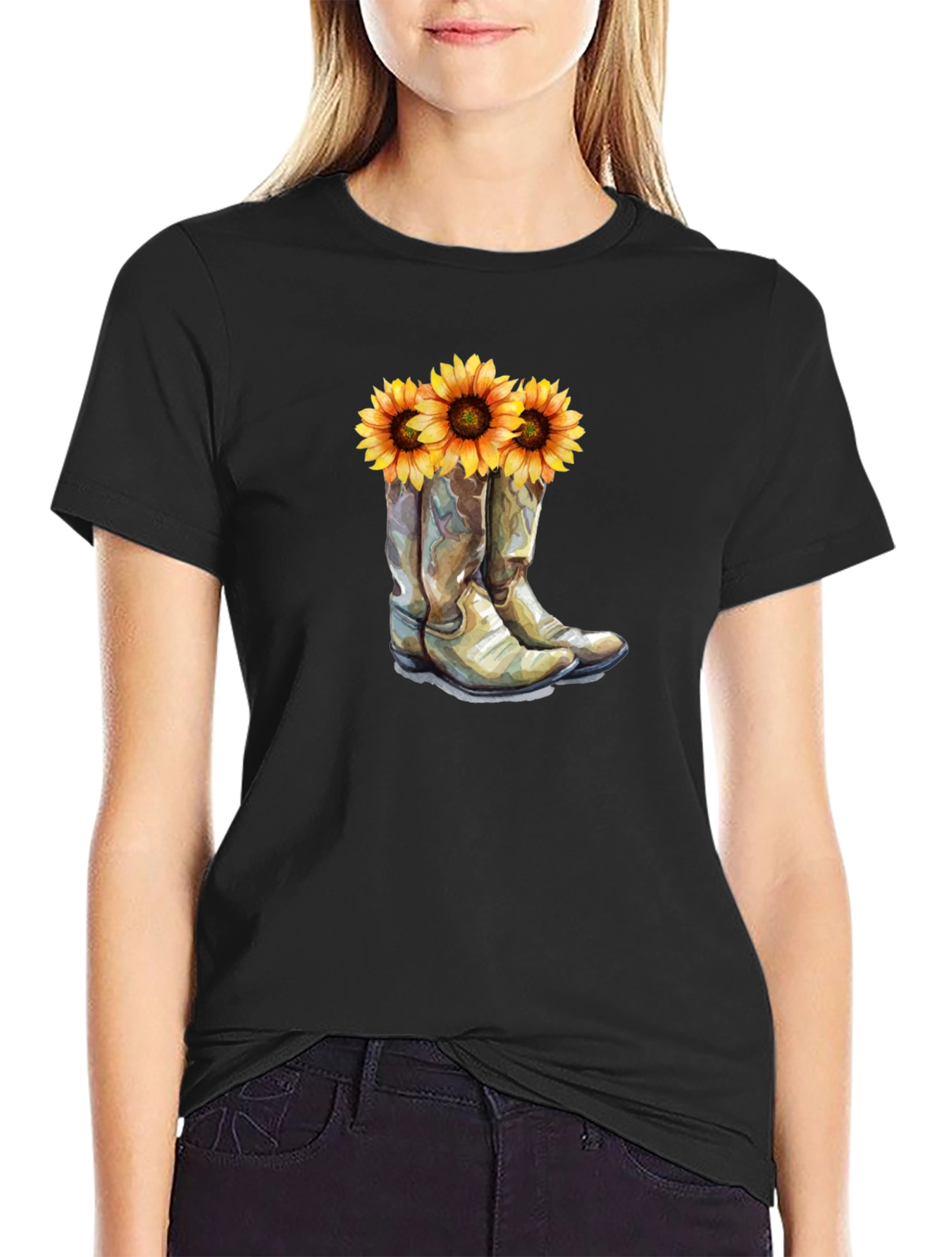 Sunflower Cowboy Boot T-Shirt