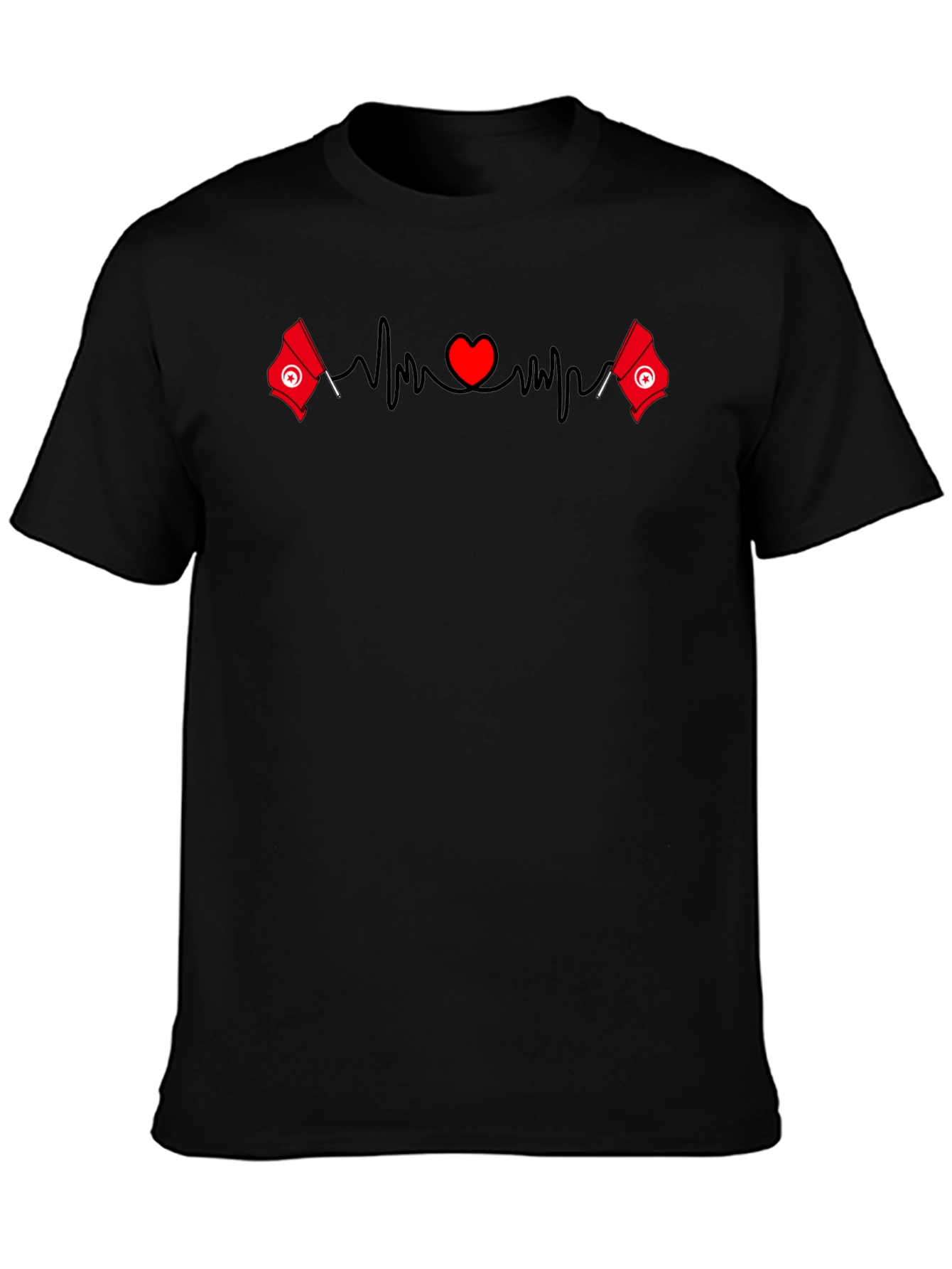Tunisia Heartbeat T-Shirt - Tunisian Flag Love