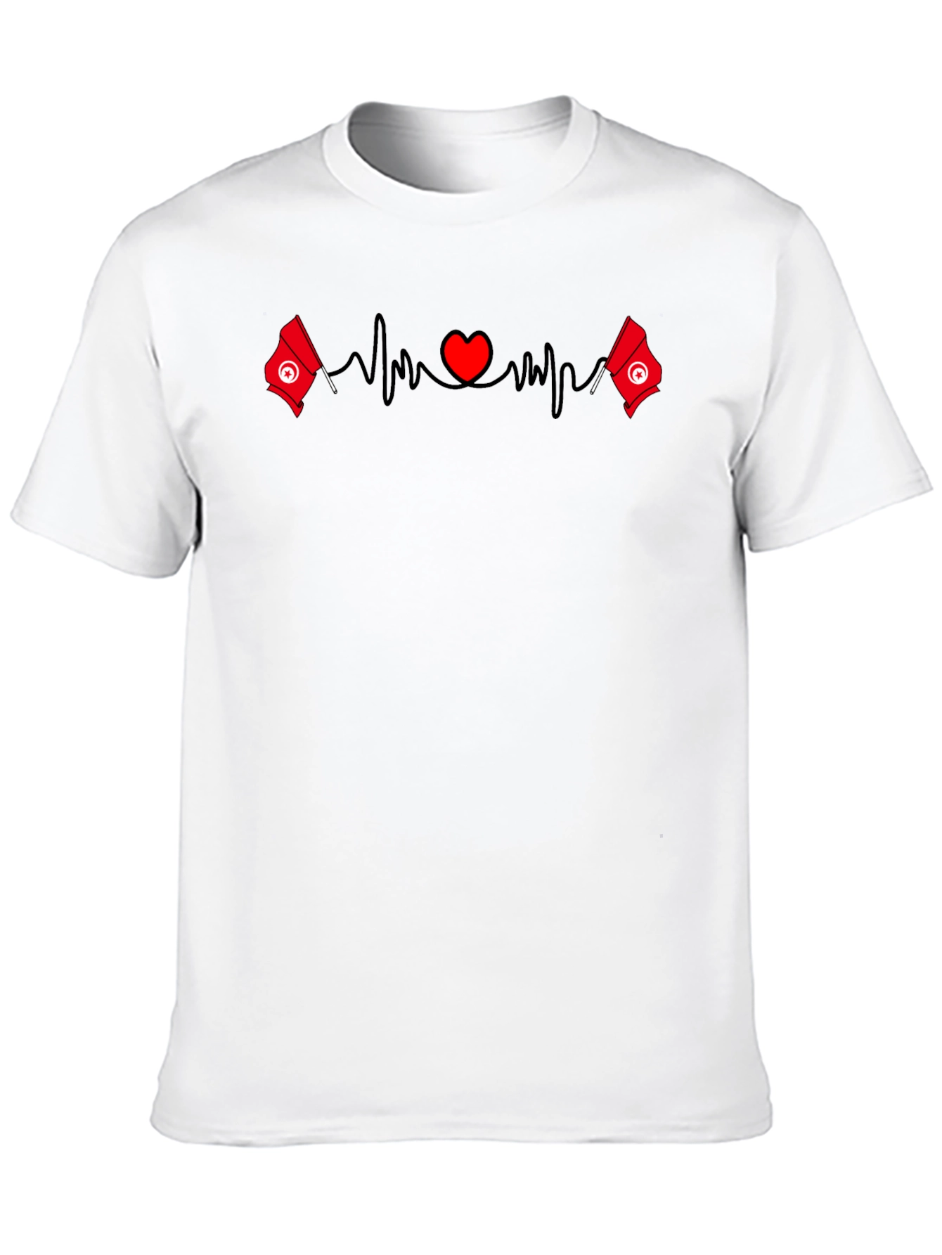 Tunisia Heartbeat T-Shirt - Tunisian Flag Love