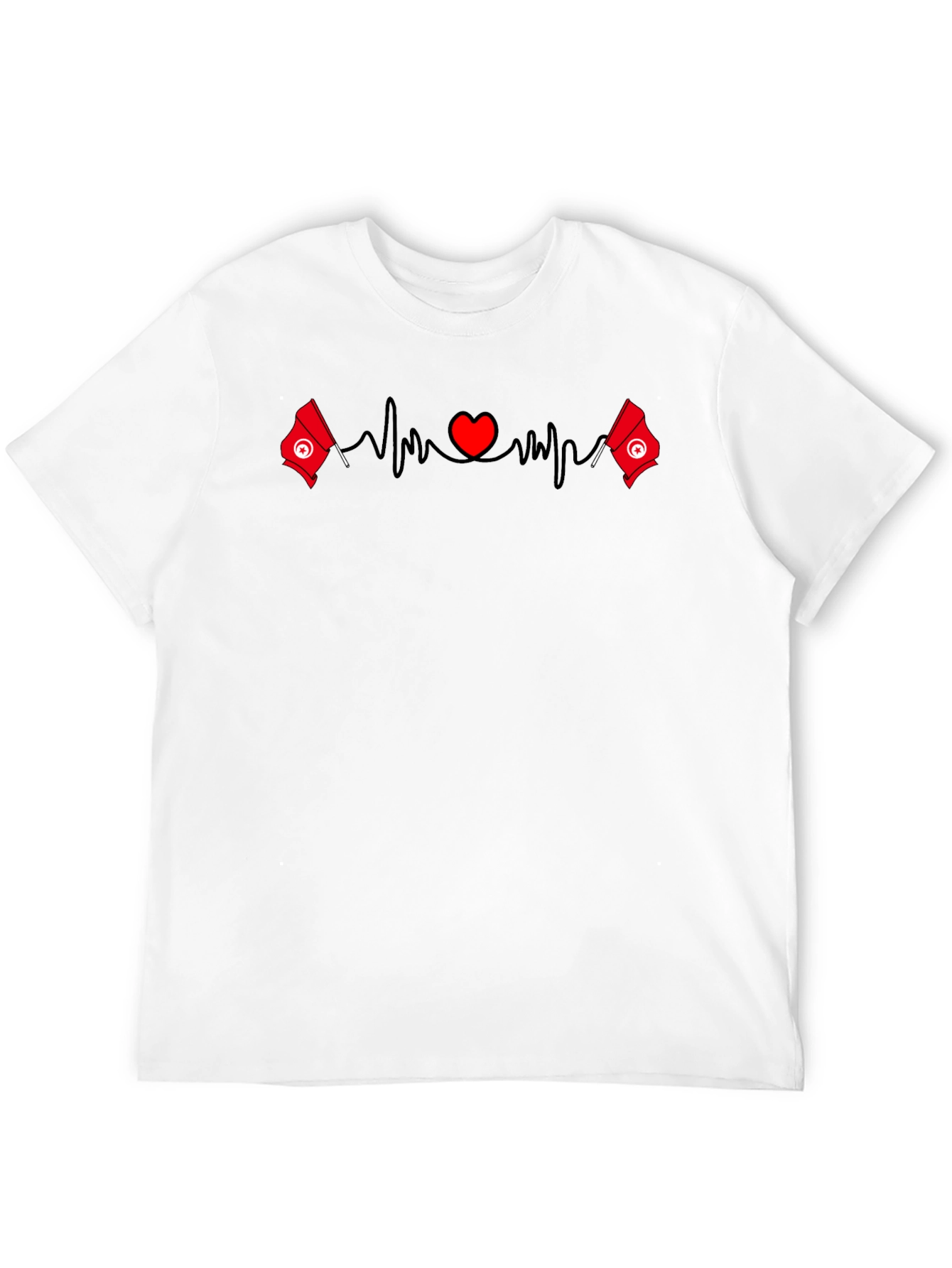 Tunisia Heartbeat T-Shirt - Tunisian Flag Love