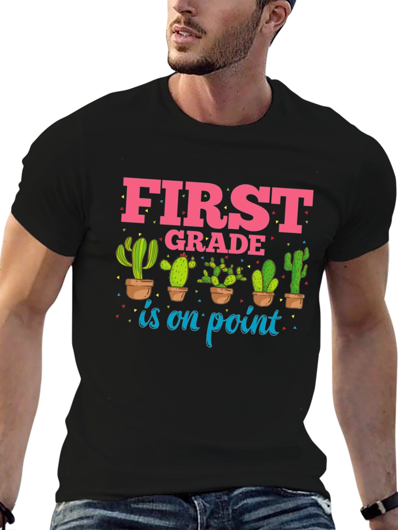 First Grade Teacher Cactus T-Shirt