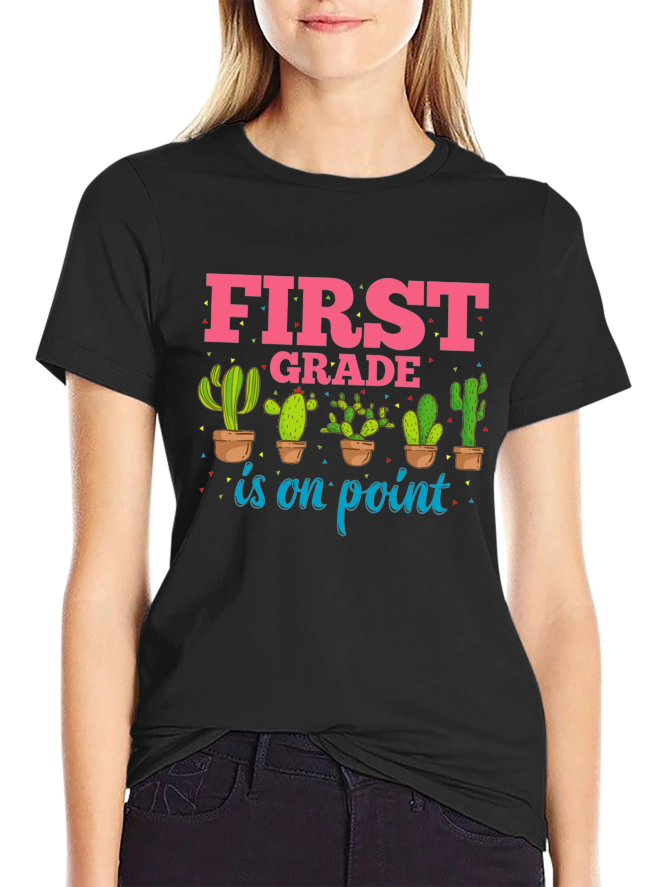 First Grade Teacher Cactus T-Shirt