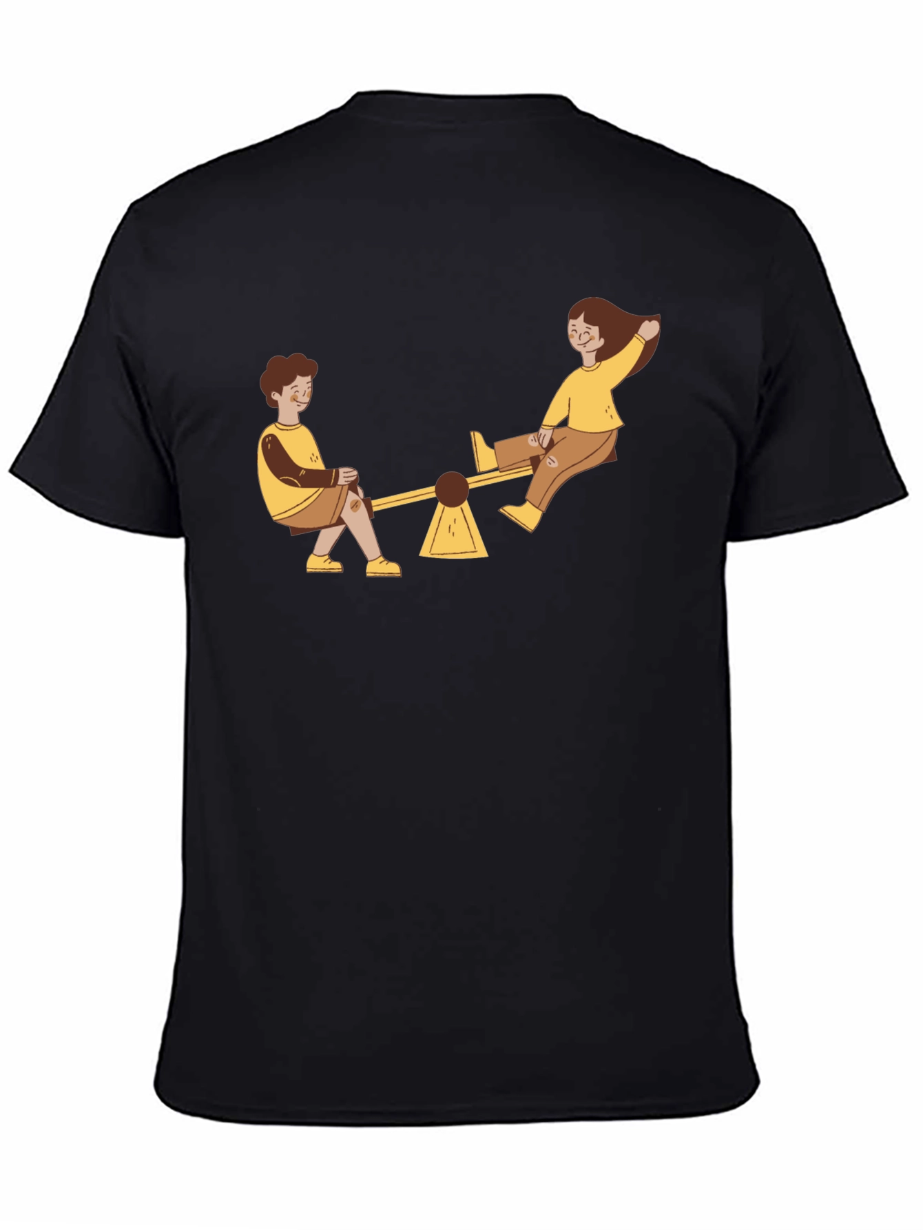 Seesaw Graphic Tee - Black Cotton T-Shirt