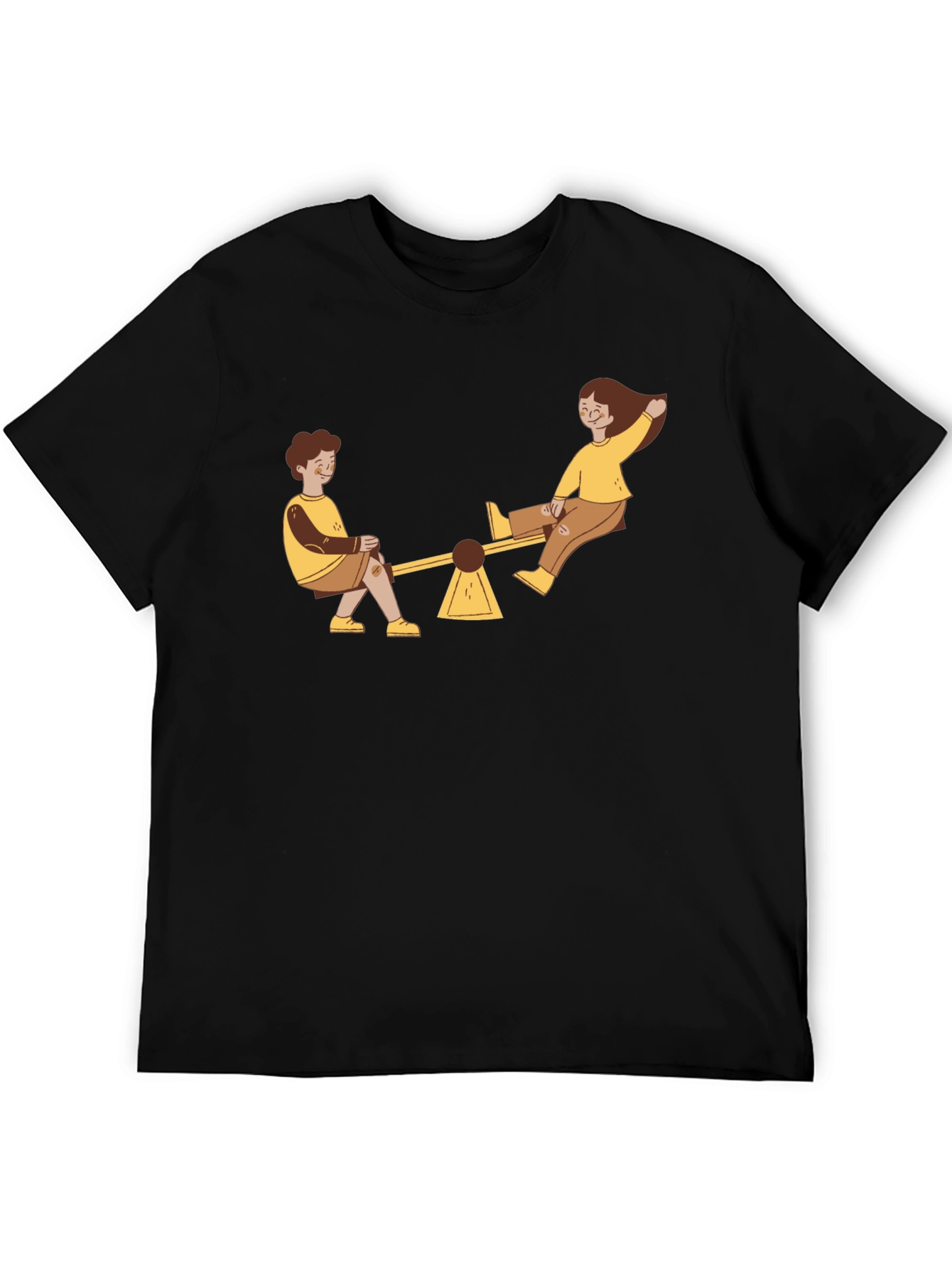 Seesaw Graphic Tee - Black Cotton T-Shirt