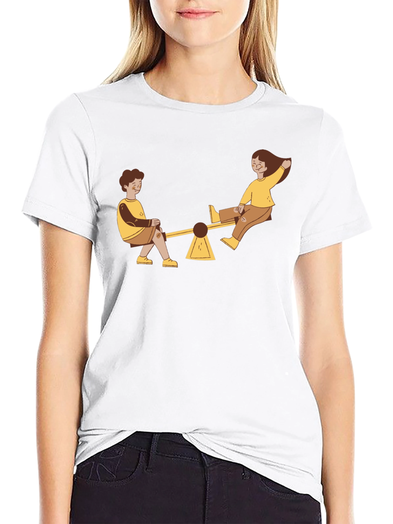 Seesaw Graphic Tee - Black Cotton T-Shirt